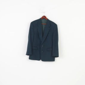 Creation Gross Men 42 Blazer Green Royal Club 100% Caschmere Vintage Single Breasted Gaenslen Volter Jacket Fleece Lined