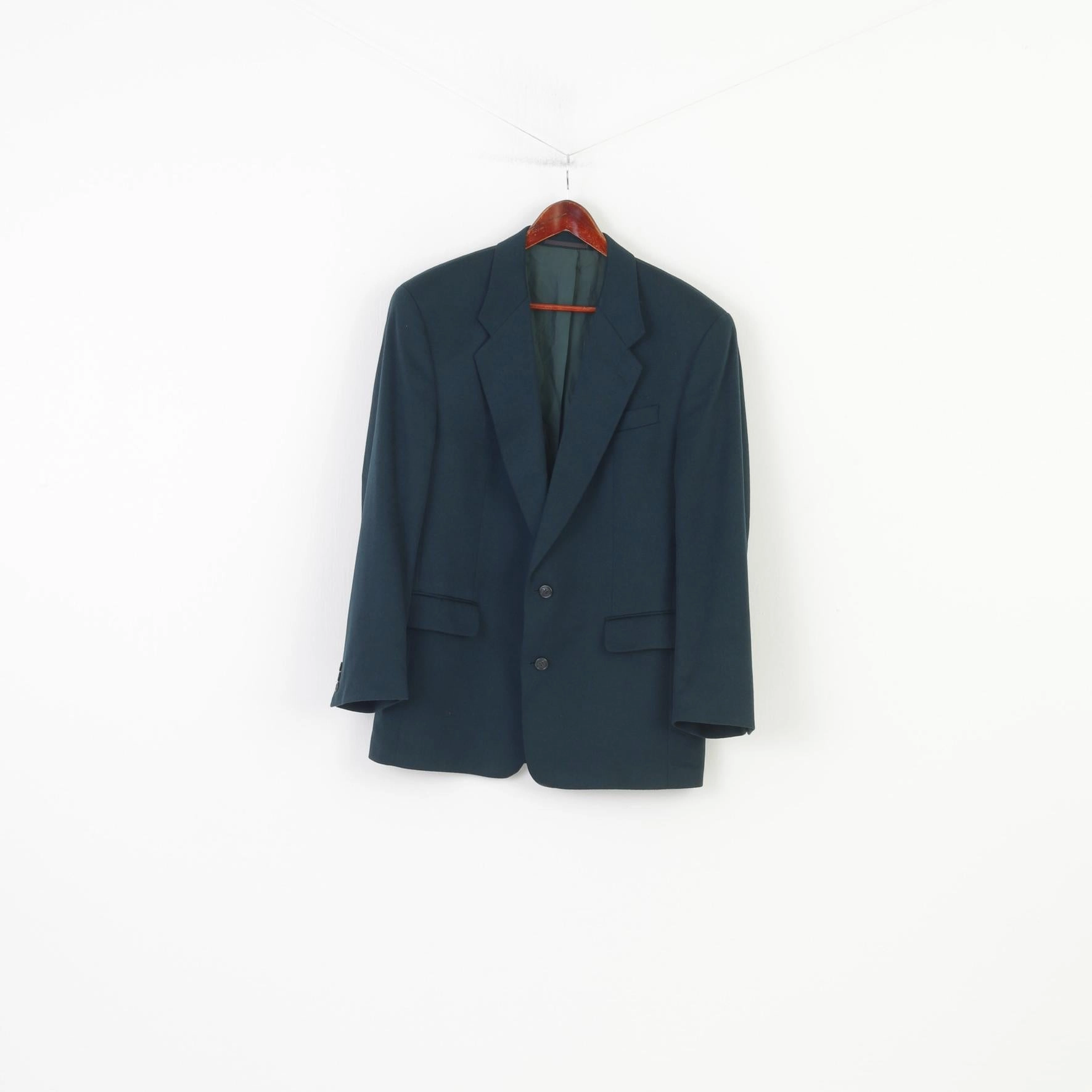 Creation Gross Men 42 Blazer Green Royal Club 100% Caschmere Vintage Single Breasted Gaenslen Volter Jacket Fleece Lined