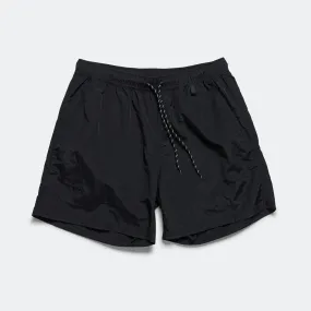 Crinkle Nylon Bianco Short - Navy Linen blend Fitness Friendly