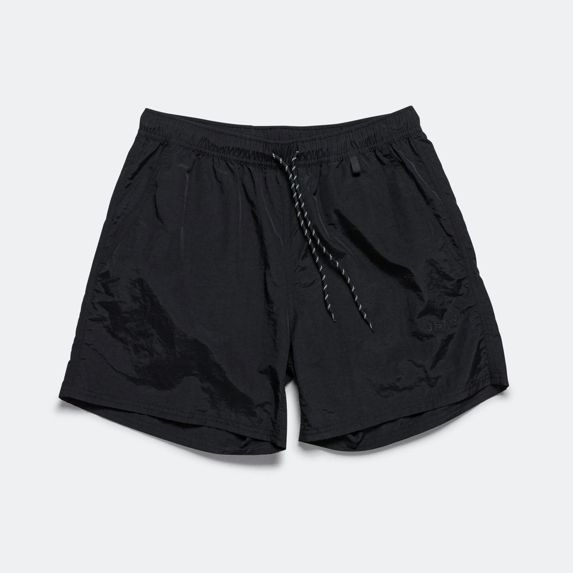 Crinkle Nylon Bianco Short - Navy Linen blend Fitness Friendly