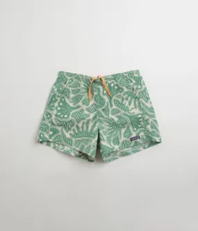 Warm Season Patagonia Womens Baggies 5" Shorts - Bees and Flowers: Heartleaf Green