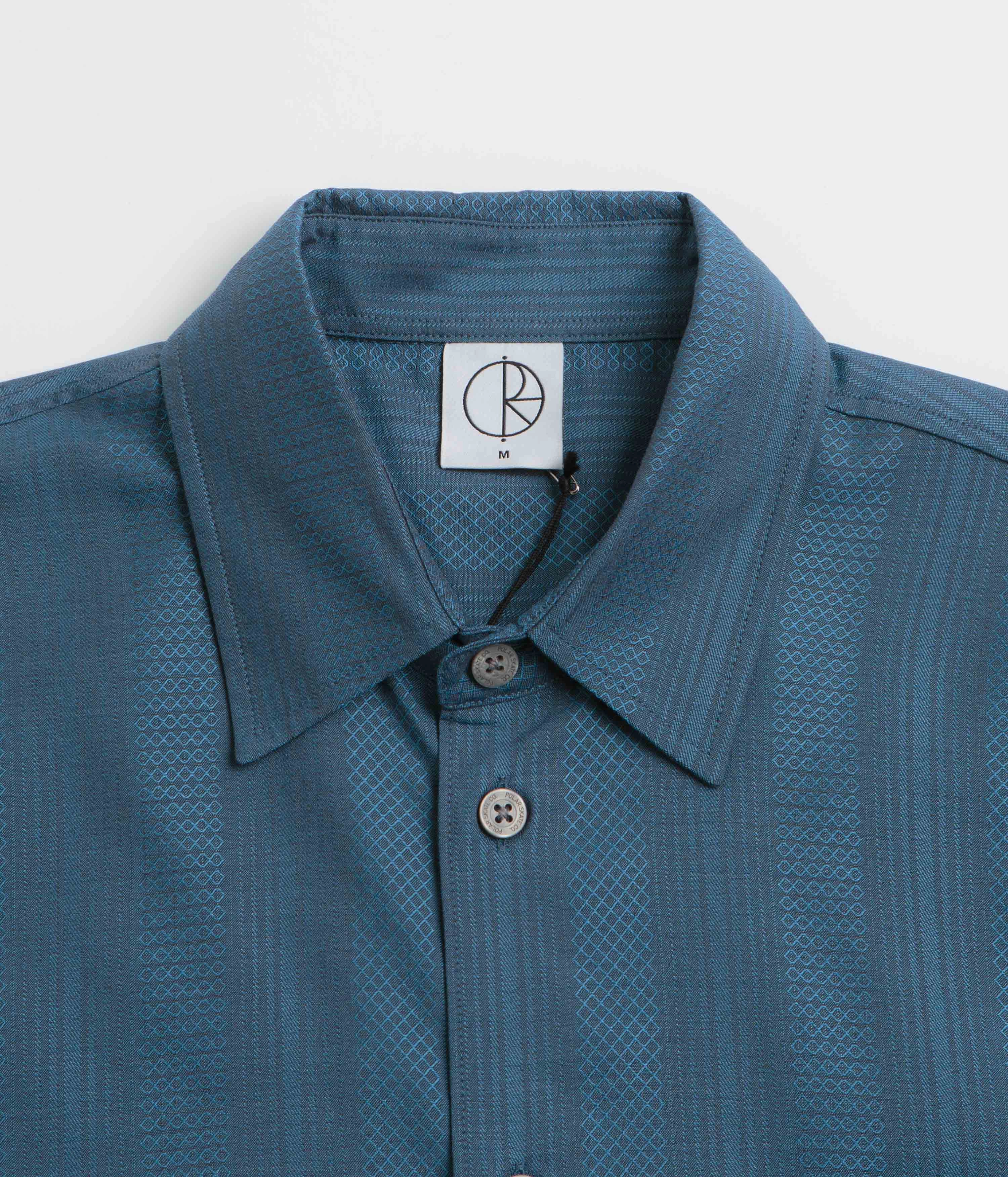 Smooth Cotton Blend Anti Static Fabric Polar Tim Shirt - Steel Blue