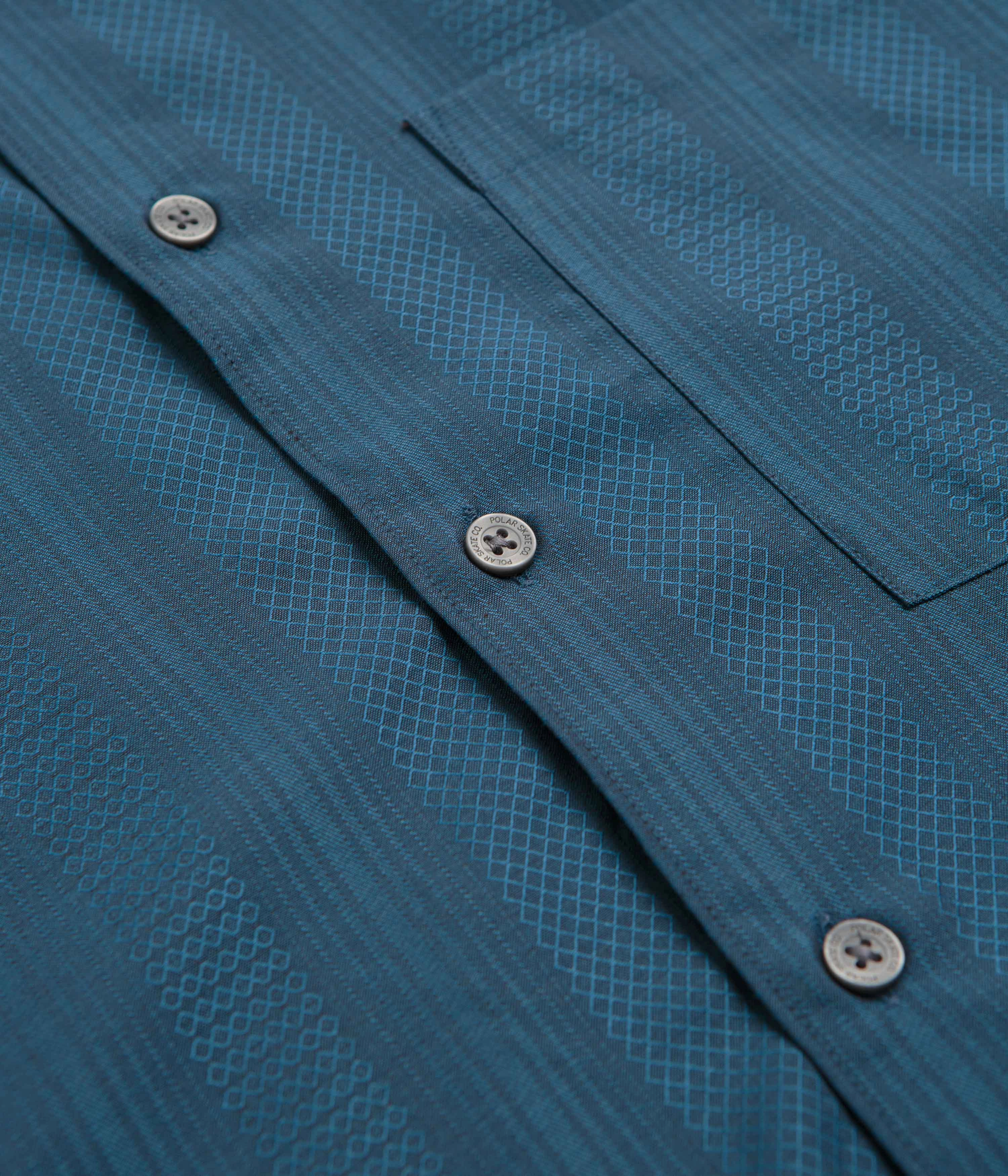 Polar Tim Shirt - Steel Blue Lightweight Weave Street Style
