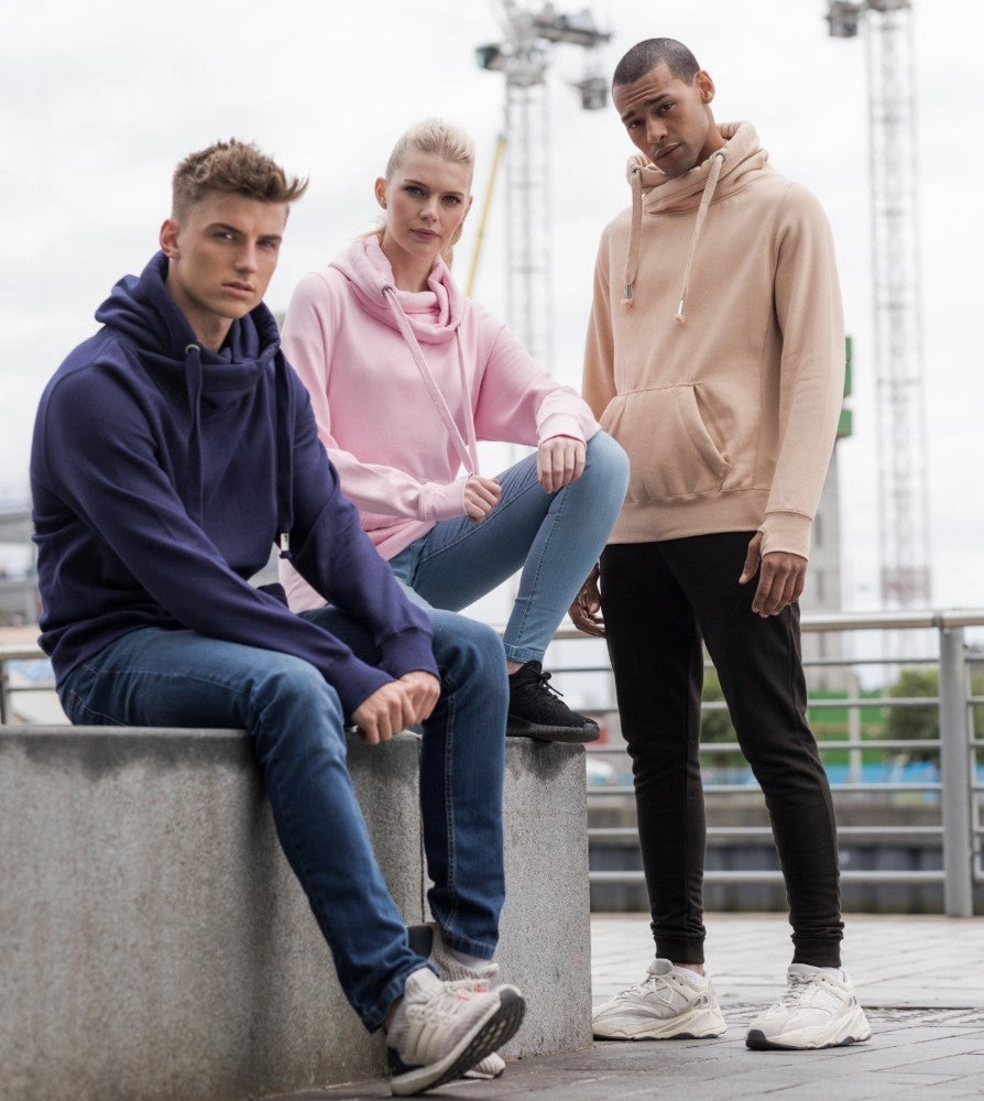 Cross Neck Hoodie | HEATHER GREY Sleeve Detail Durable Reinforced Hood