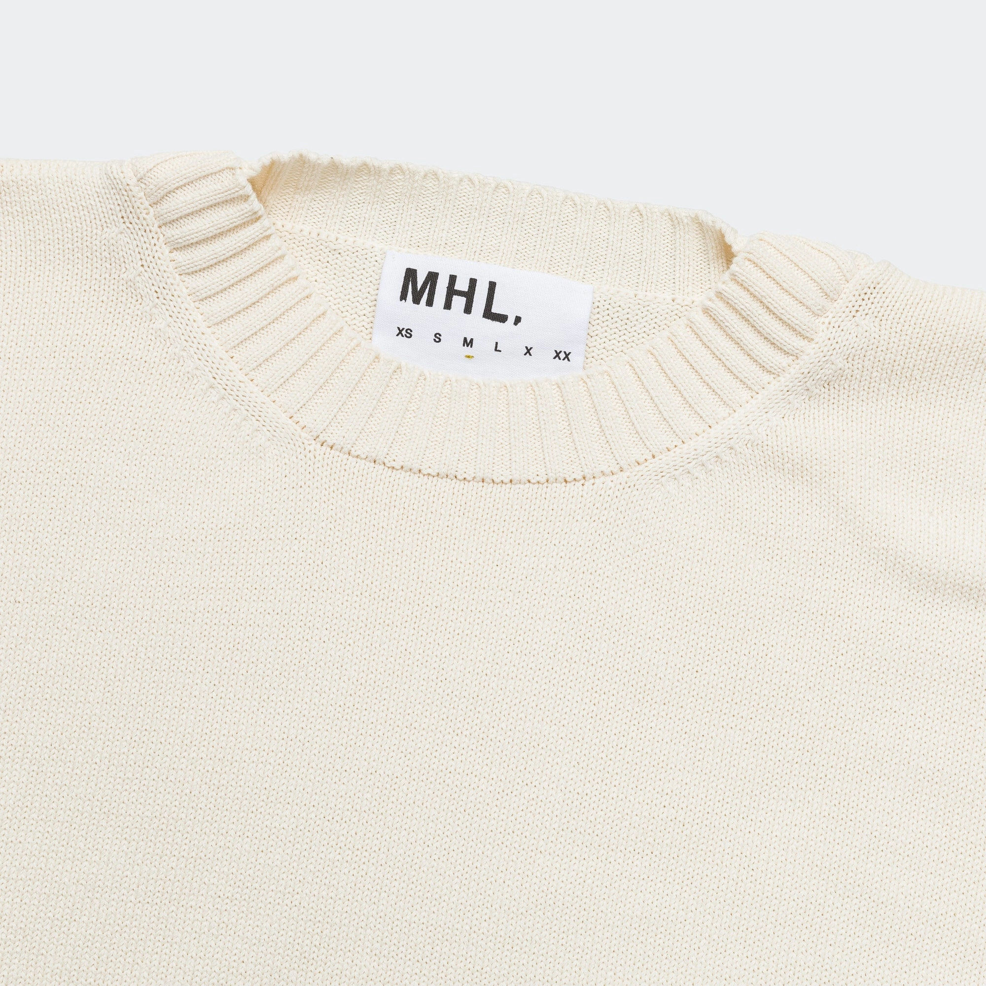 Cross Over Crew - Dry Cotton Ecru Brand Name Herringbone