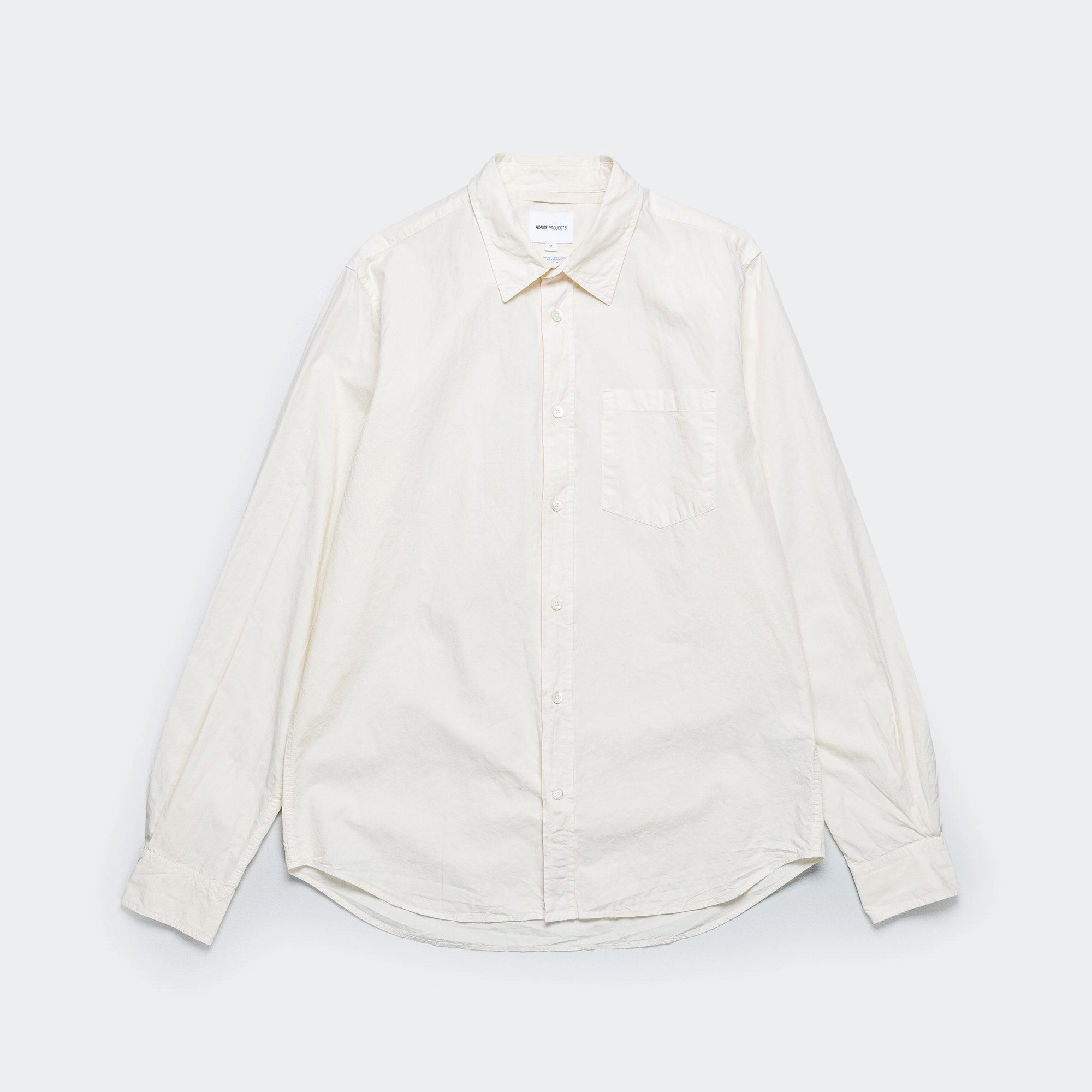 Osvald Cotton Tencel Shirt - Enamel White Graduation Ceremony