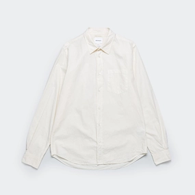 Osvald Cotton Tencel Shirt - Enamel White Graduation Ceremony