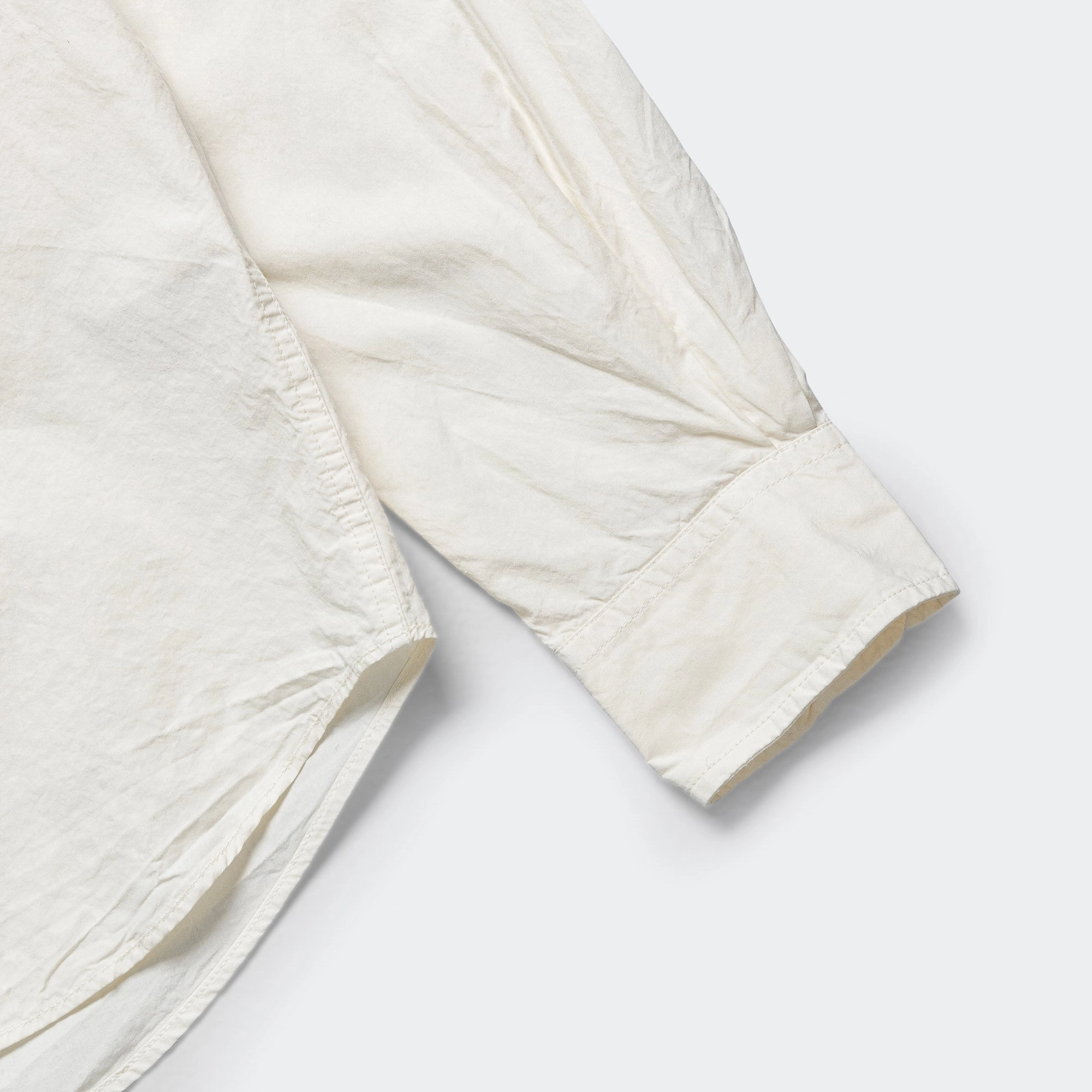 Smooth Zipper Design Versatile Clothing Osvald Cotton Tencel Shirt - Enamel White