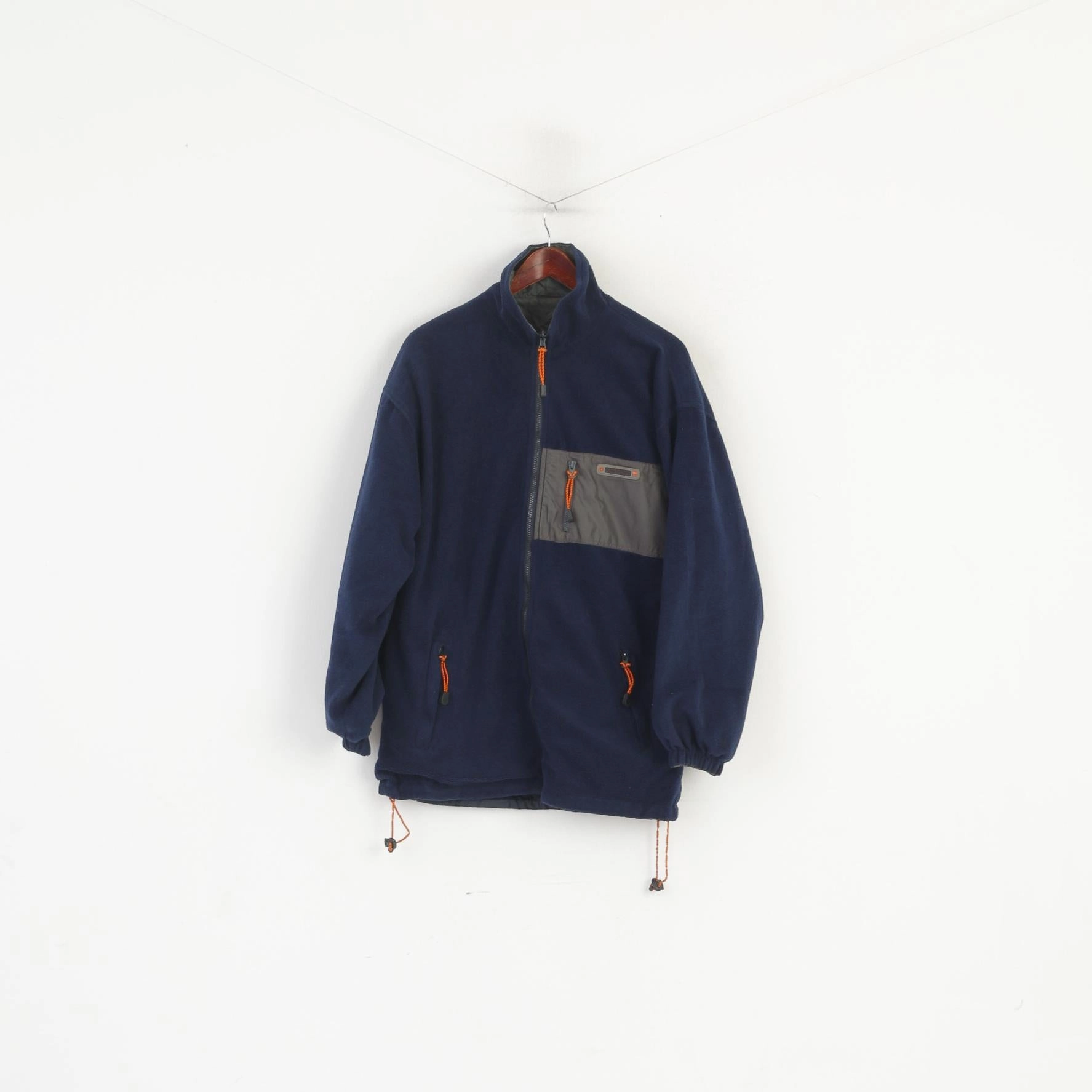 Office Comfort Lightweight Comfort American Exchange Men L Jacket Navy Green Double Sided Fleece Zip Up Sportswear