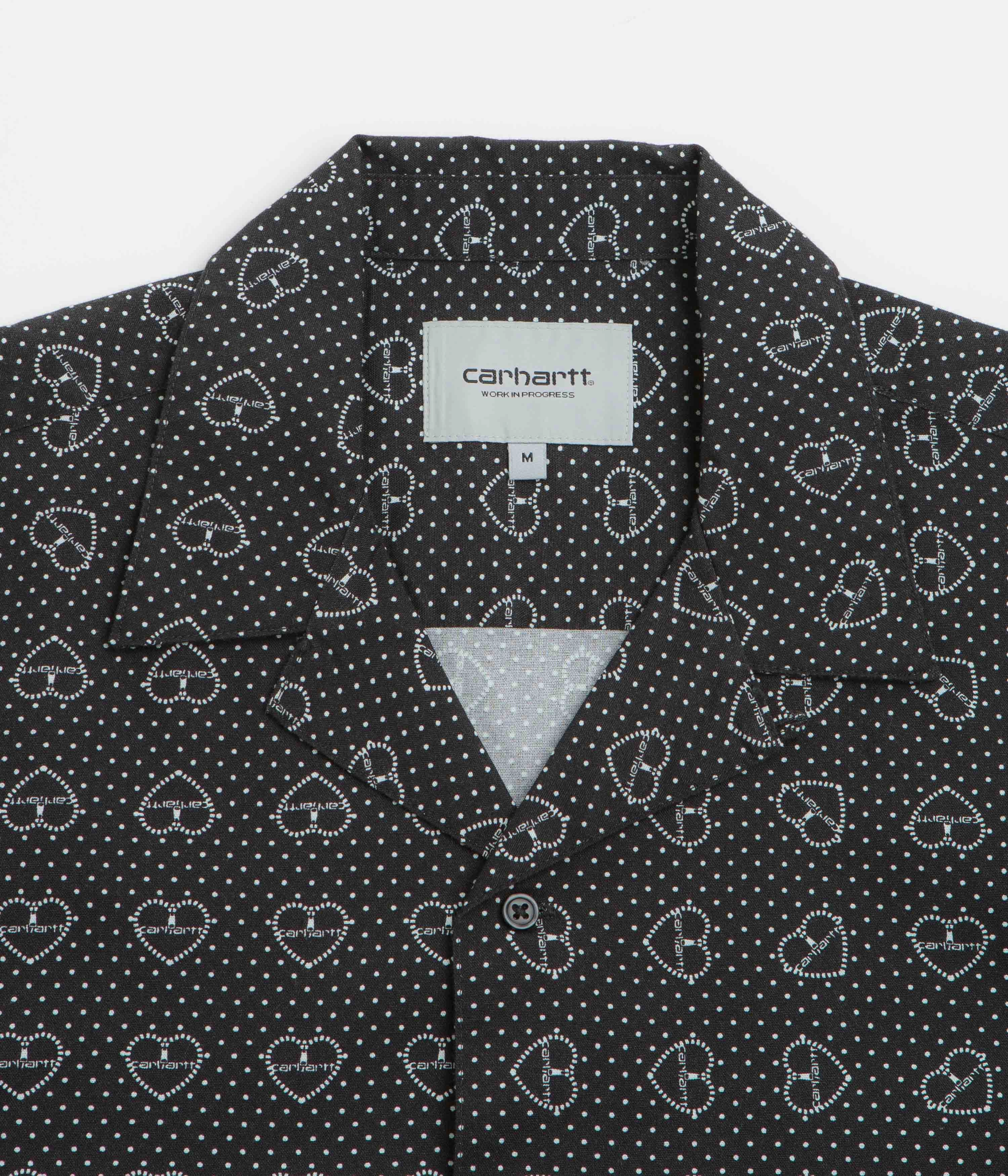 Button Down Design Printed Pattern Carhartt Furoshiki Short Sleeve Shirt - Furoshiki Print / Black