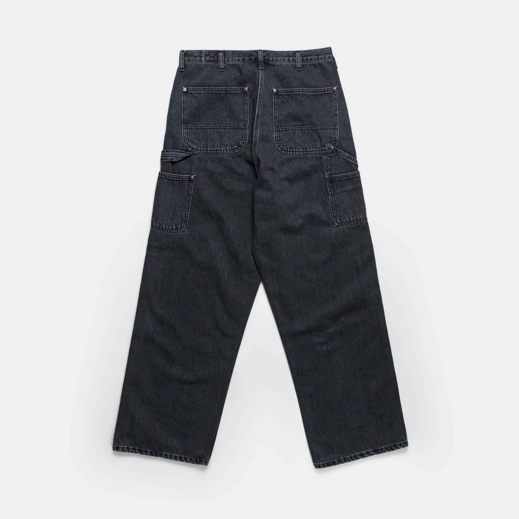 Beach Day Sustainable Dad's Fit Painter Pants - Black Denim Stone Wash