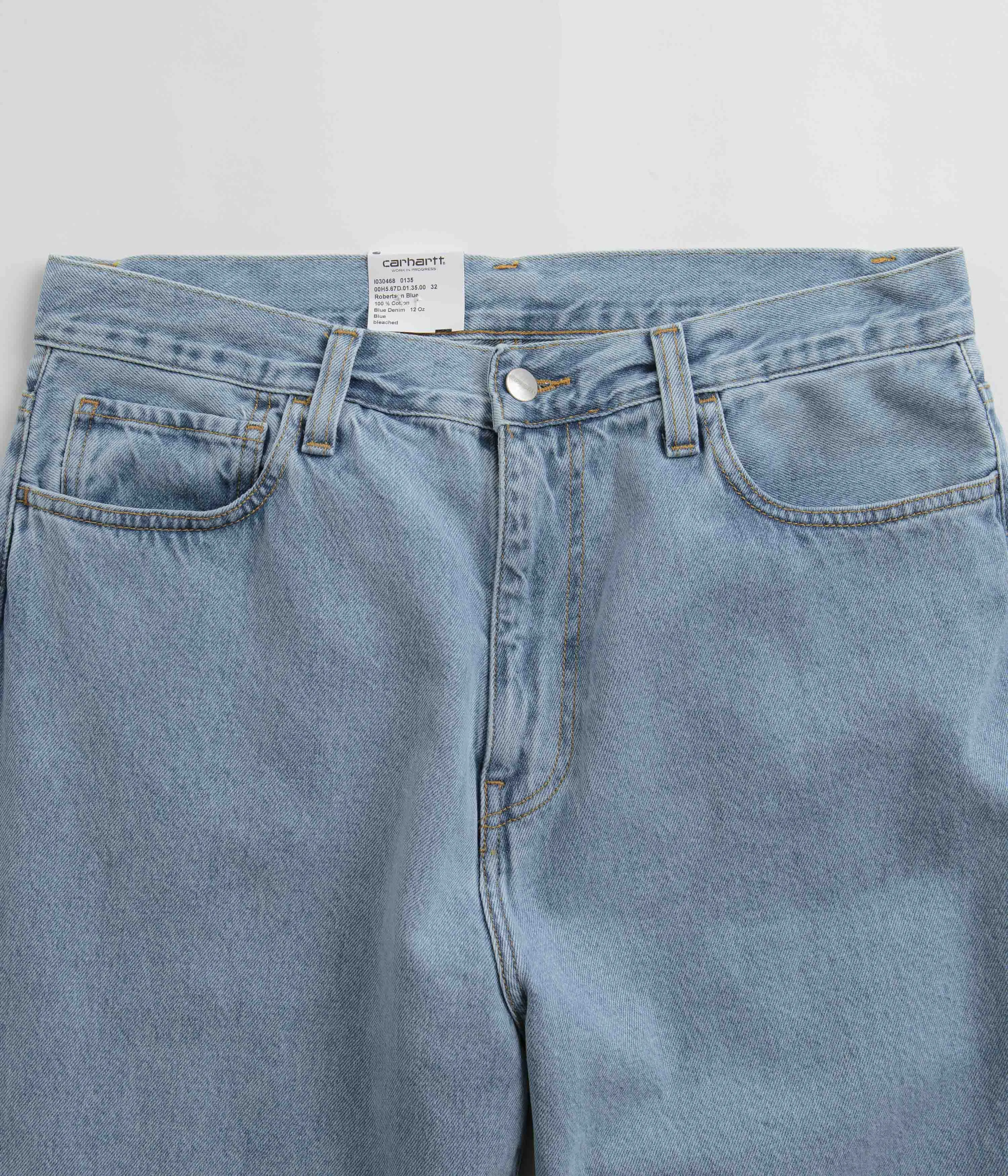 Carhartt Landon Pants - Blue Bleached Clean Silhouette