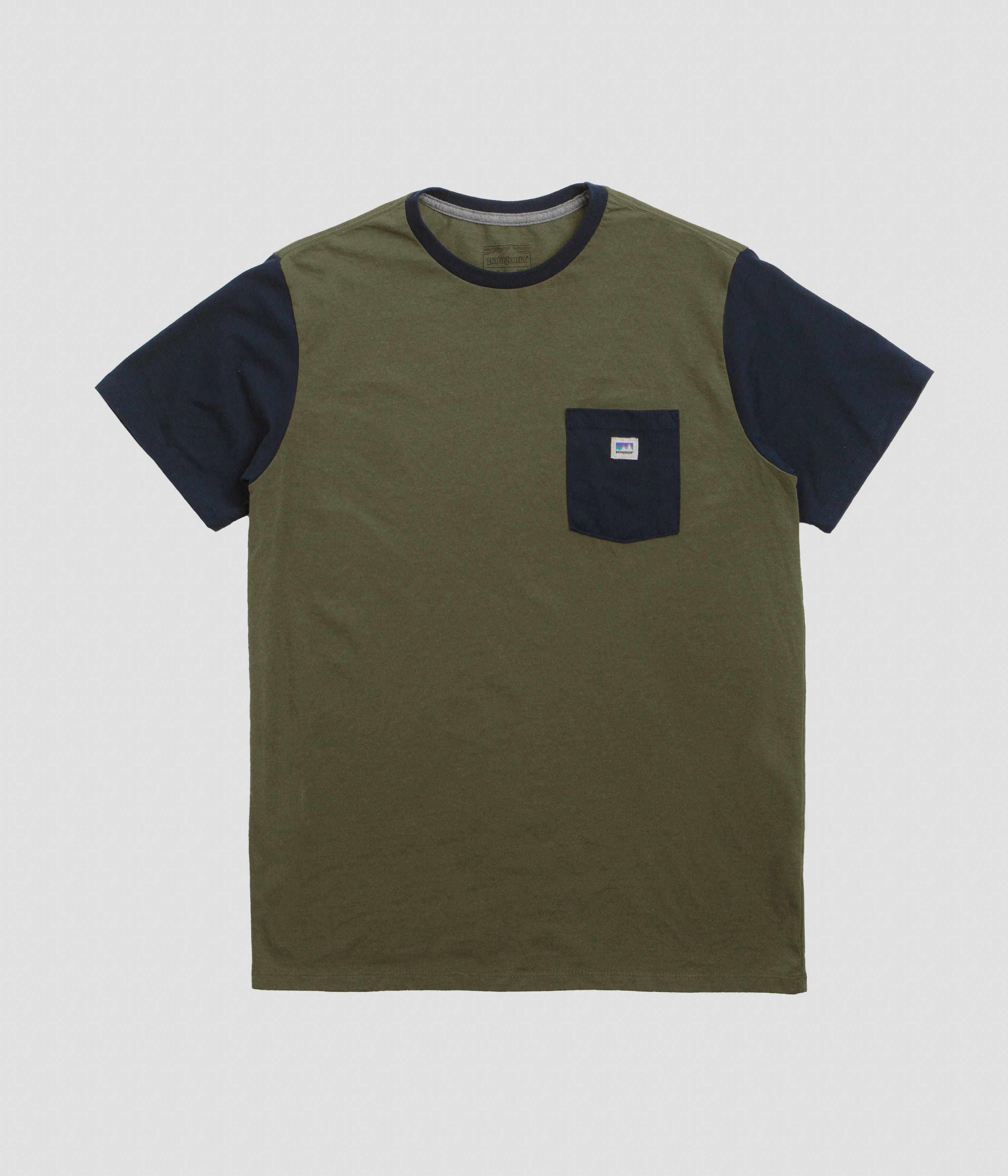 Cozy Style Tubular Knit Structure Patagonia Shop Sticker Pocket Responsibili-Tee T-Shirt - Tent Green
