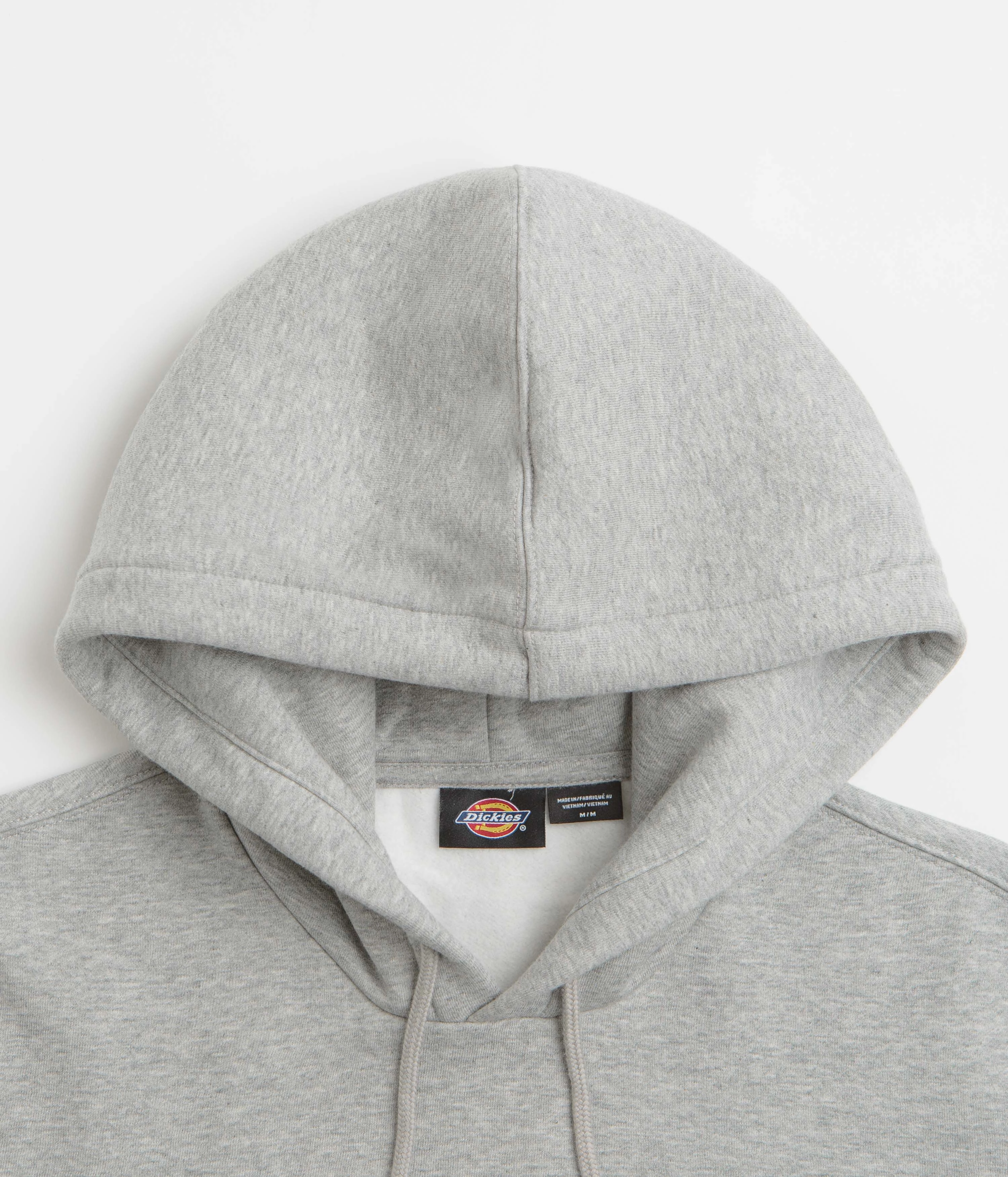 Dickies Oakport Hoodie - Heather Grey Brushed Fleece Interior High Neck