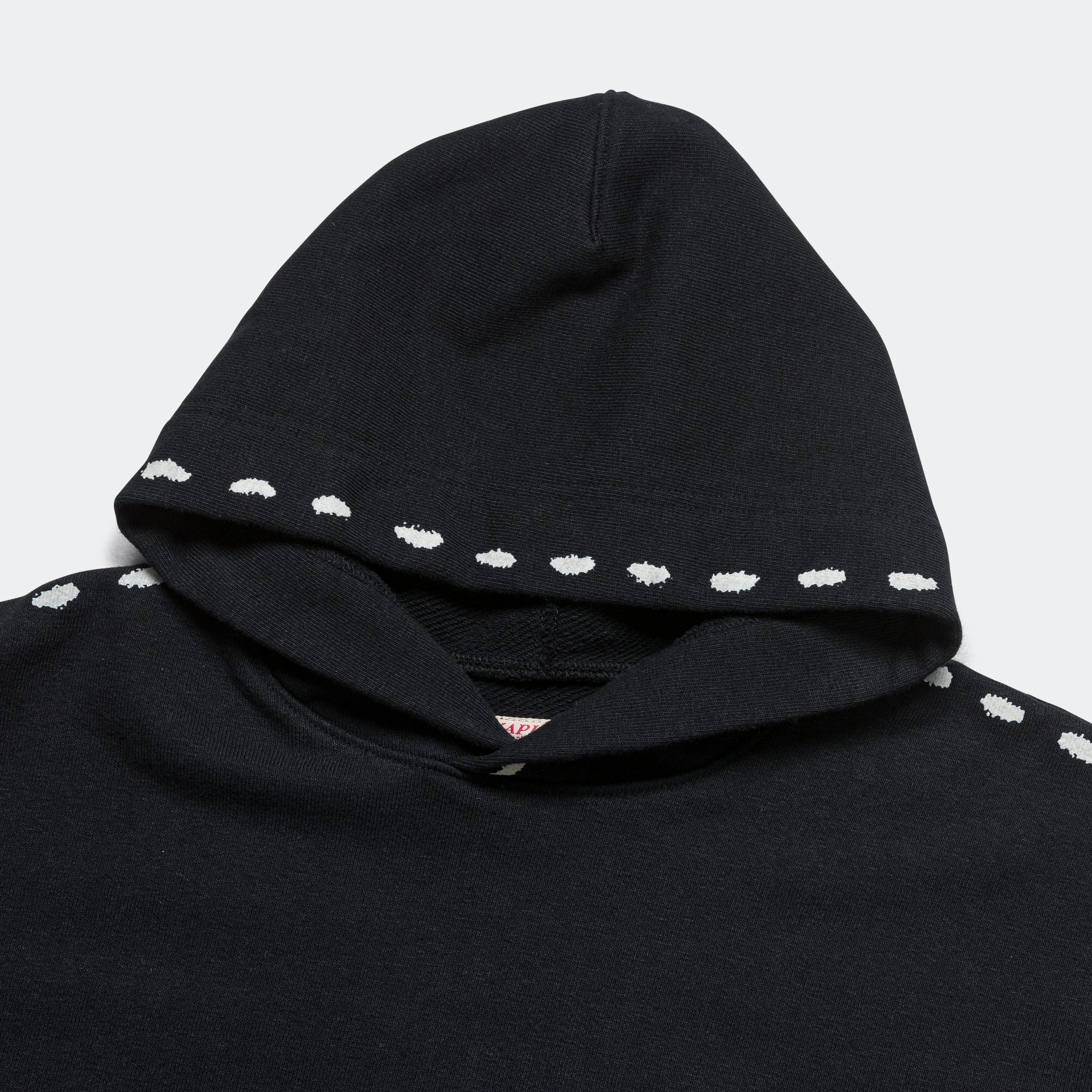 tag accents SWT Knit MARIONETTE Hoodie - Black