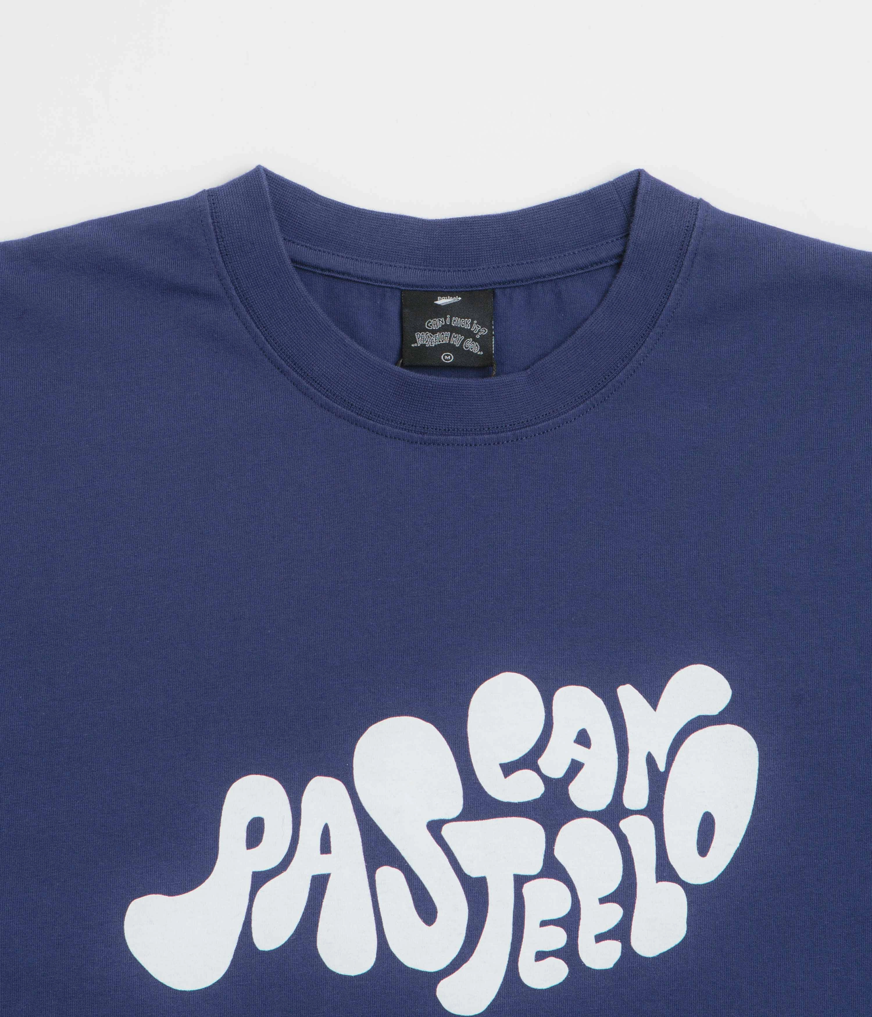 Pasteelo Can Script T-Shirt - Navy Casual Chic Wear Easy Fit