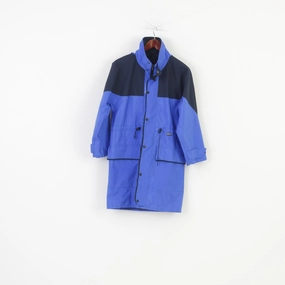 Gore-Tex Men XS Jacket Blue Full Zipper Hood Waterproof Pockets Vintage Top Withstand Unisex