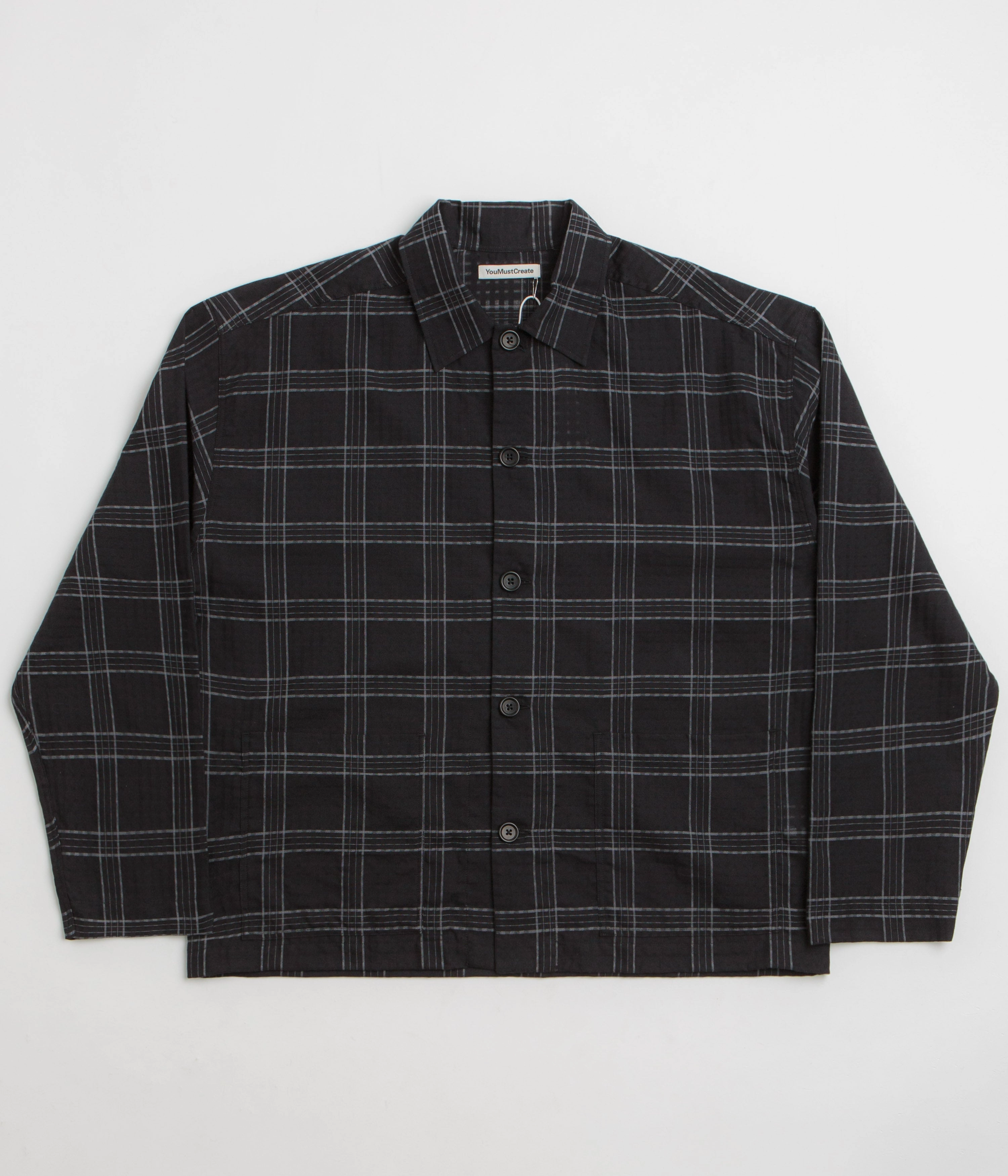 YMC PJ Overshirt - Black / Grey Storm Gear