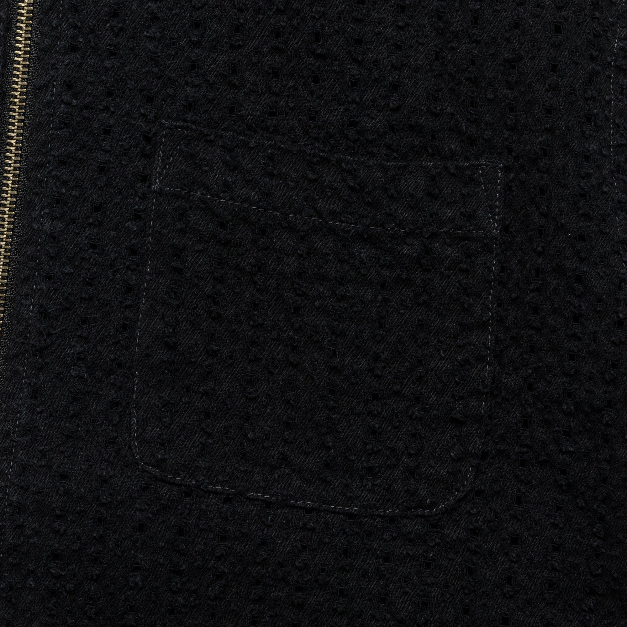 Comfortable Wear Classic Look Damaged Denim Zip SS Shirt - Black