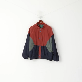 Daniel Hechter Men 54 L Bomber Jacket Navy Vintage Nylon Buttoned Soft Top Sport Comfort