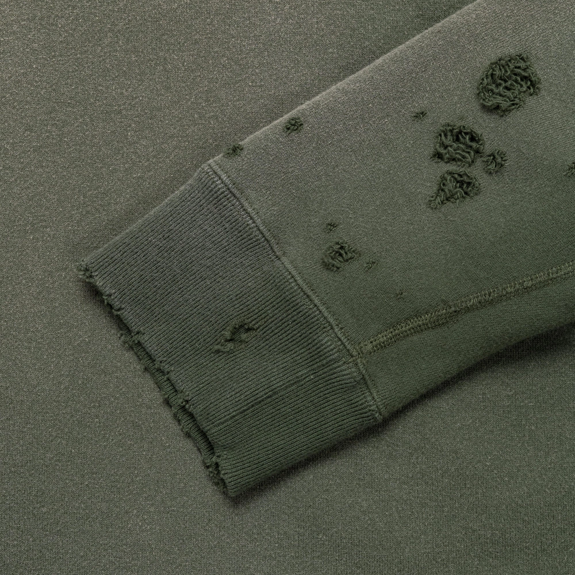 Darts Sweatshirt - Olive French Terry Cold Weather Look