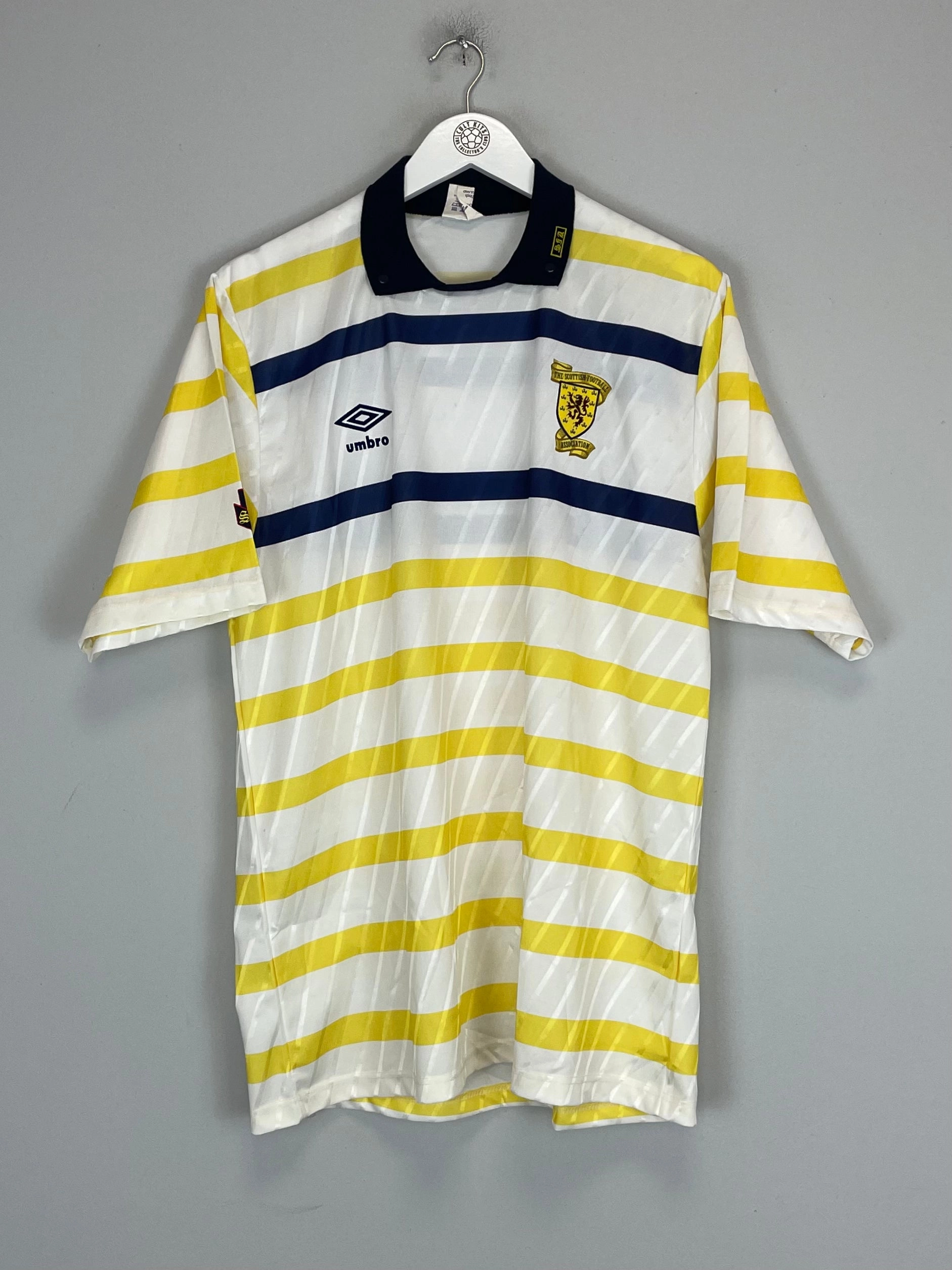 Low Friction Texturing 1988/91 SCOTLAND *MINT* AWAY SHIRT (L) UMBRO