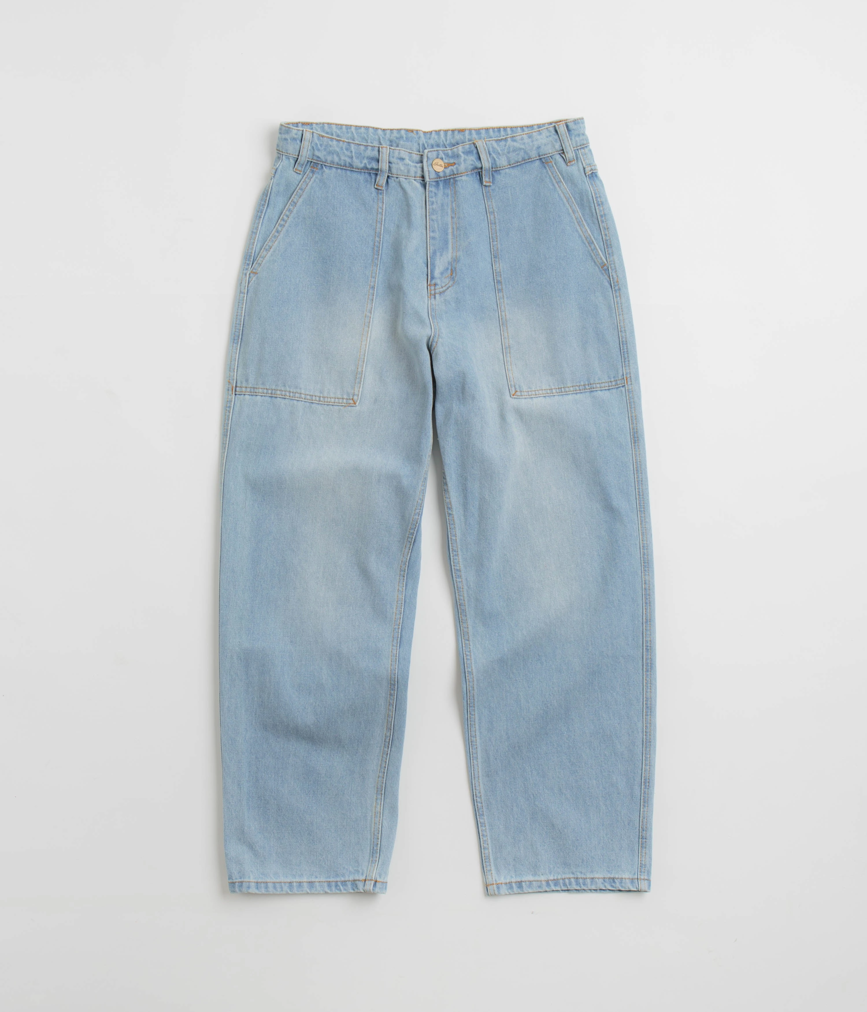 Butter Goods Patch Pocket Jeans - Faded Light Blue Four Way Stretch Fabric