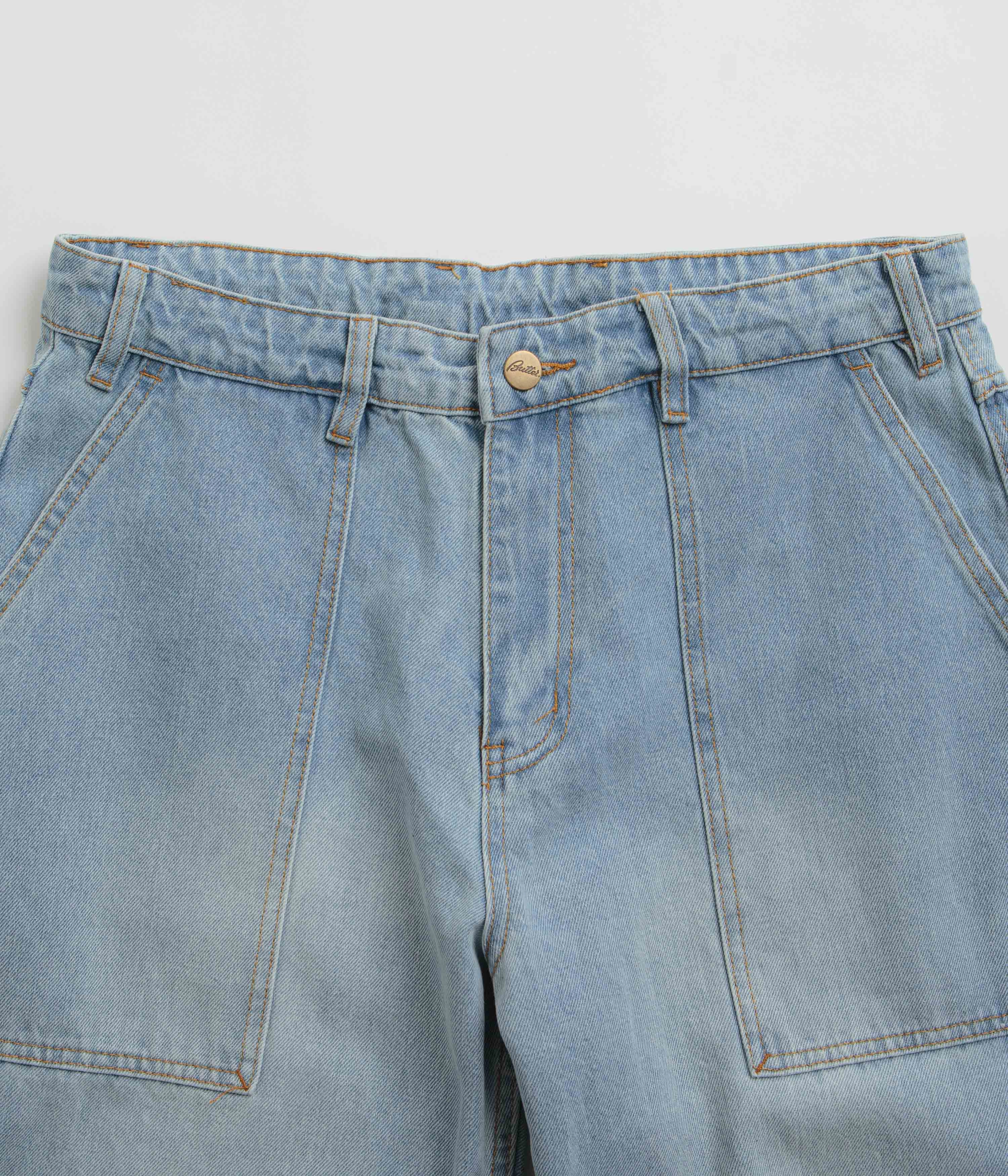 Shrink Resistant Denim Butter Goods Patch Pocket Jeans - Faded Light Blue