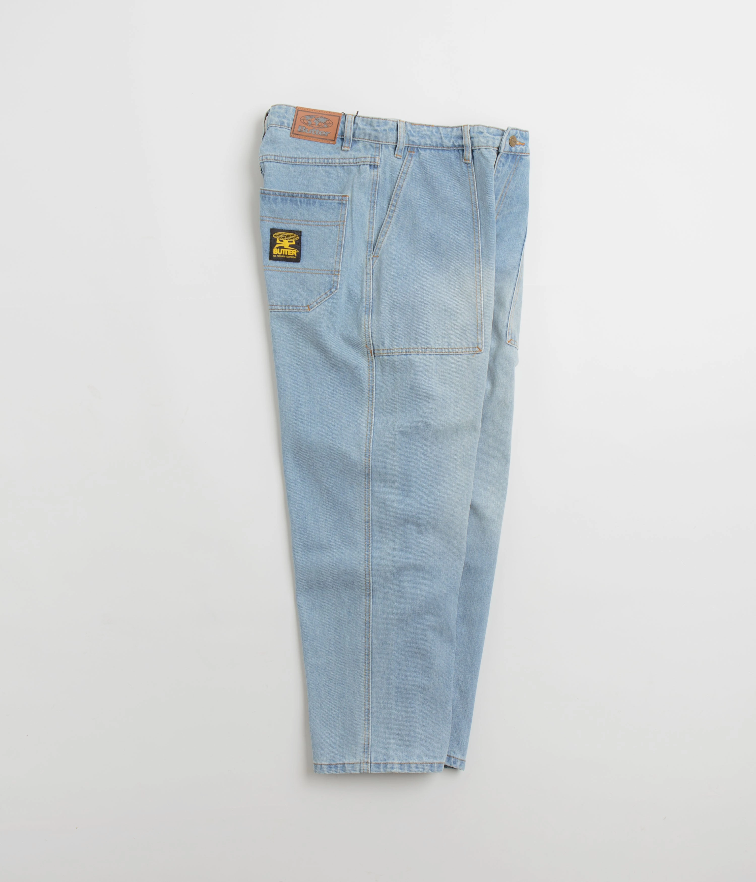 Butter Goods Patch Pocket Jeans - Faded Light Blue Core Layer Artist Vibe Weekend Warrior Gym Ready