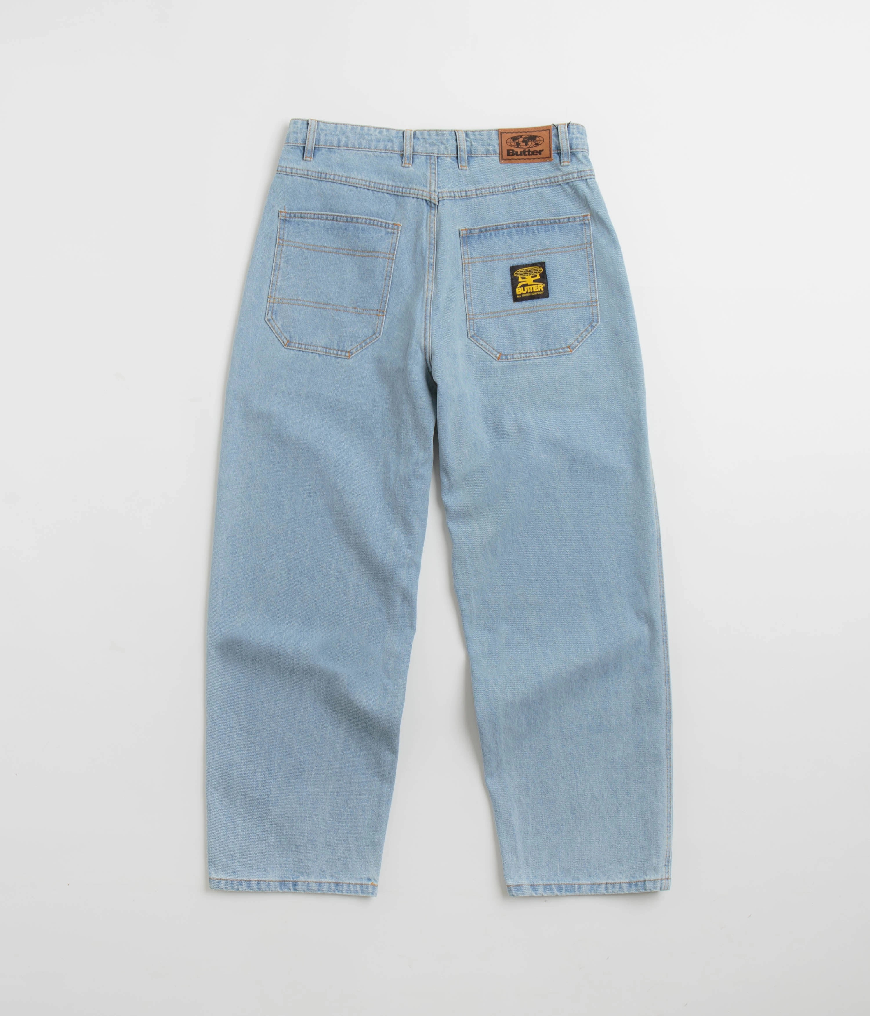 Daily Wear Breathable Classic Butter Goods Patch Pocket Jeans - Faded Light Blue