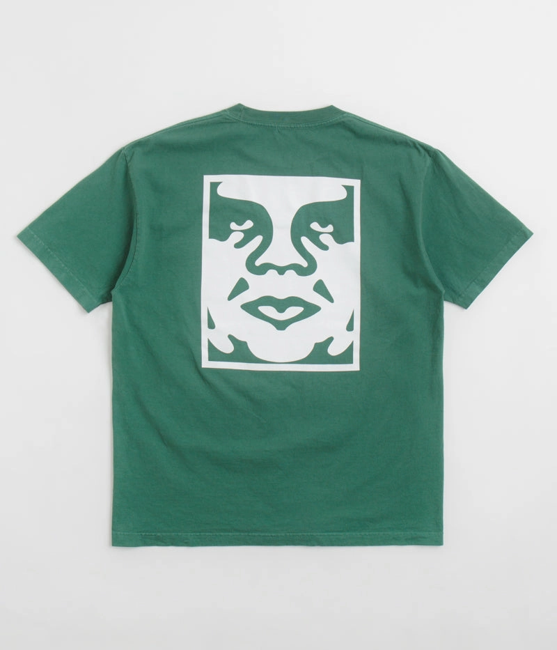 MicroPiqueKnit Obey Bold Icon Face T-Shirt - Pigment Rain Forest