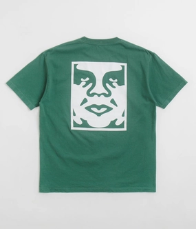 MicroPiqueKnit Obey Bold Icon Face T-Shirt - Pigment Rain Forest