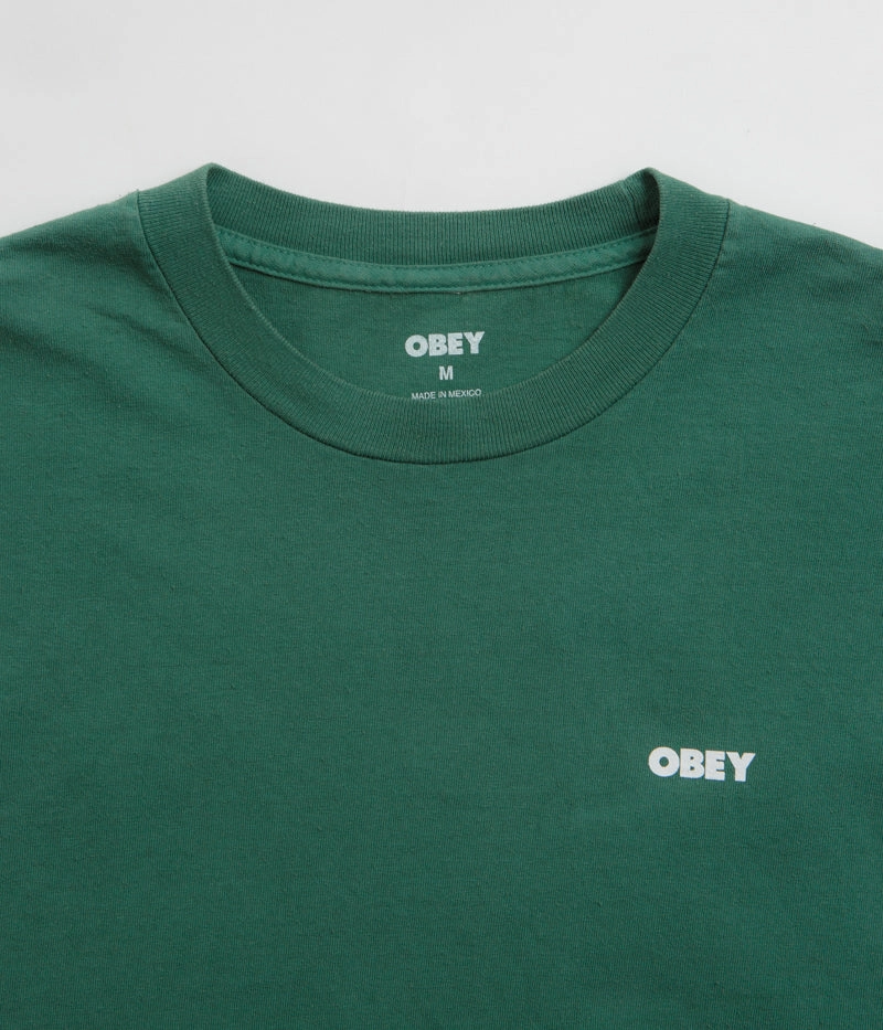 Obey Bold Icon Face T-Shirt - Pigment Rain Forest Tear Resistant Knit Comfort and style