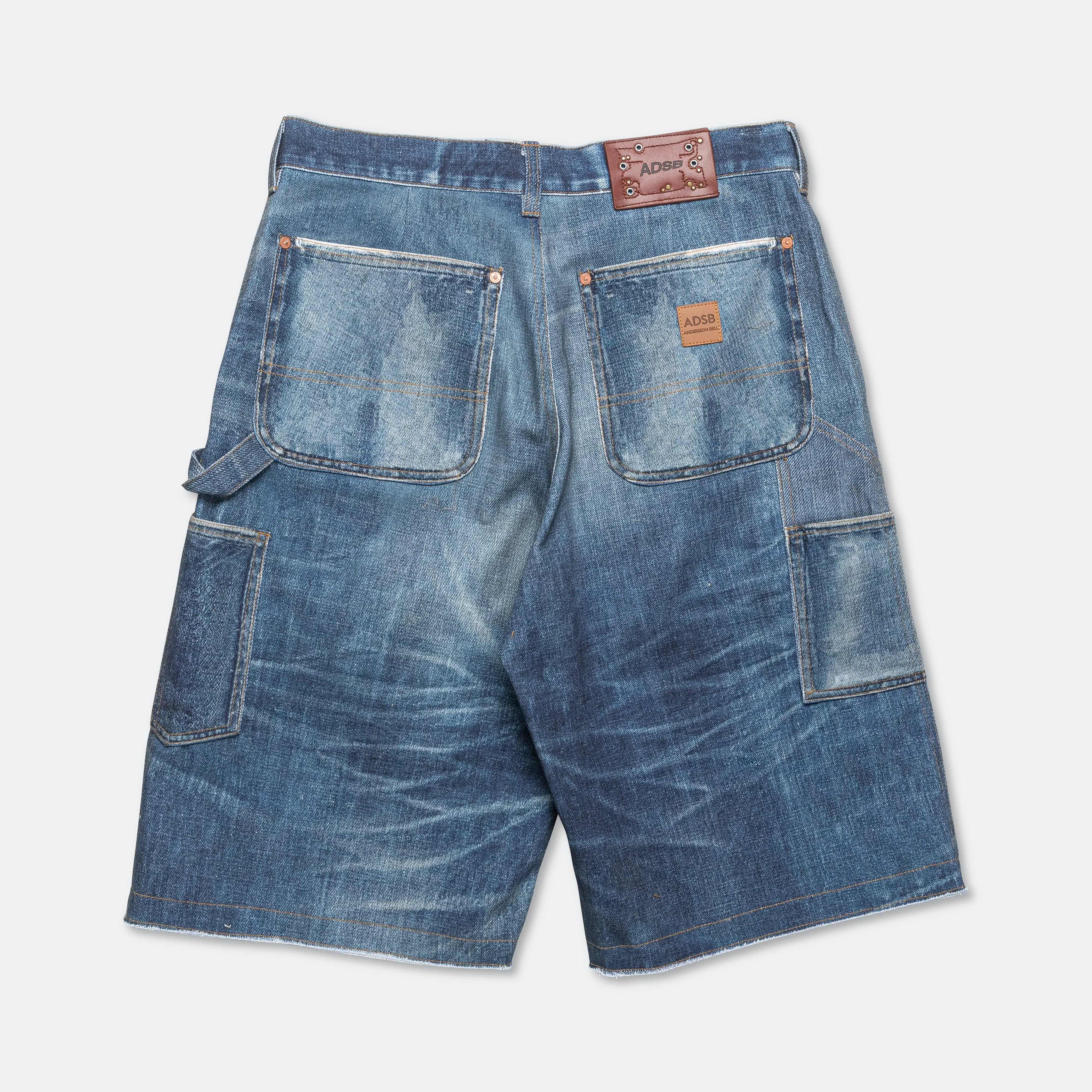 Denim Double Knee Shorts - Blue Lightweight Morning Stroll