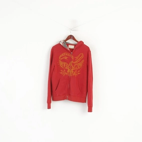 Daily Fit Fashion Piece Denim & Supply Ralph Lauren Men M Sweatshirt Burgundy Cotton Aztec Hood USA Top