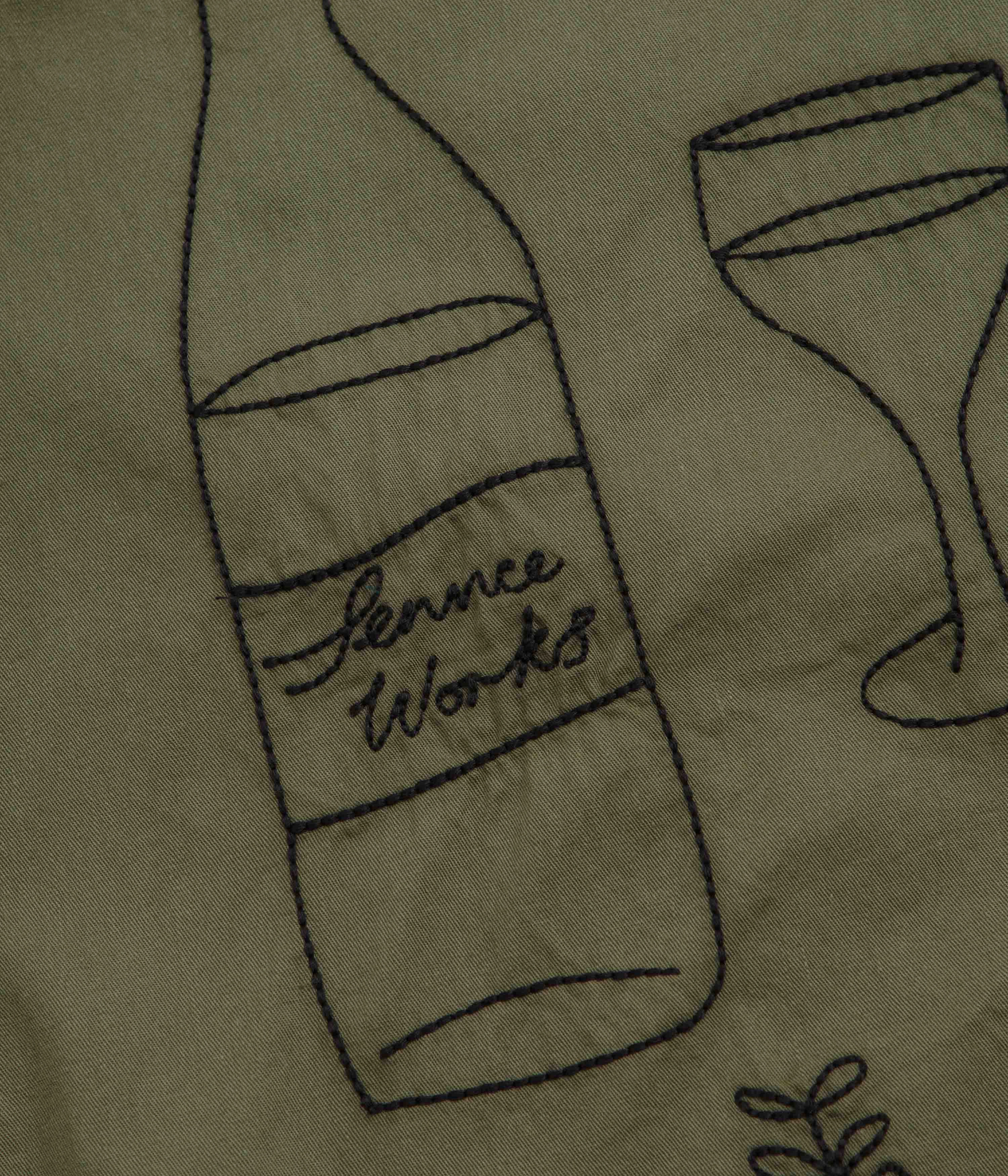 Summer Must-have Service Works Light Twill Picnic Short Sleeve Shirt - Olive