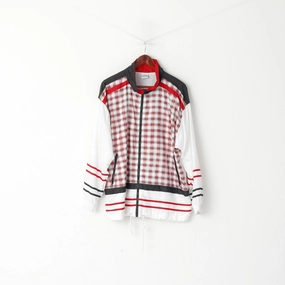 Etirel Le Style Sportif Mens XL Jacket Red Check  Lightweight Full Zipper Sport Top Relaxed Layer BreathableTechnology