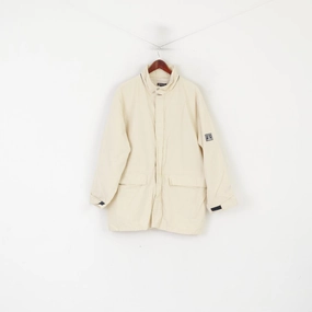 Gant Men L Jacket Beige Cotton Navigator Parka Full Zipper Windcheater Outdoor Top Smart suitable for air sports
