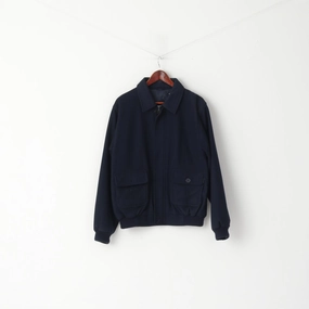 desert Union River Men M 44/46 Jacket Navy Wool Classic Outdoor Casuals Zip Up Top