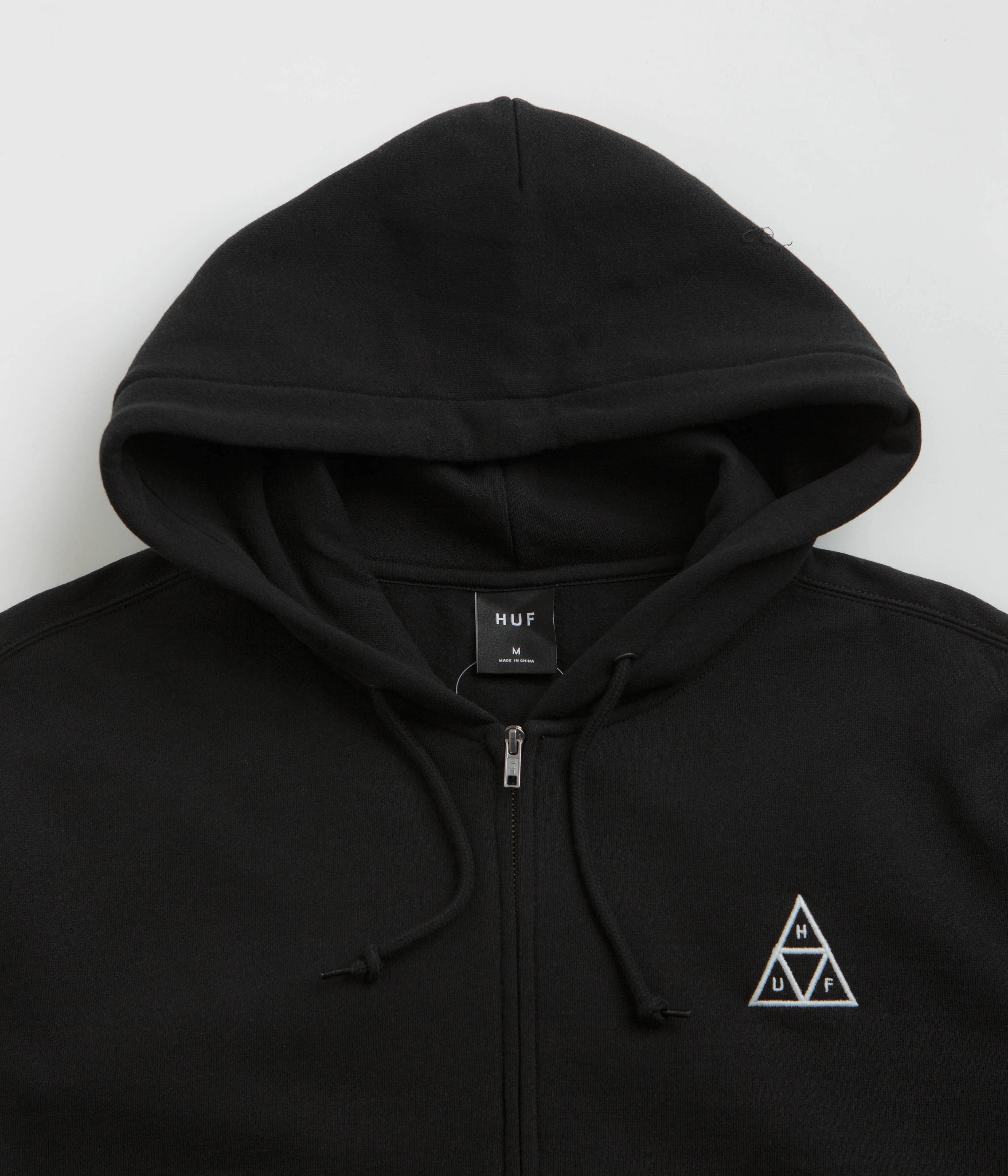 HUF Set TT Full Zip Hoodie - Black Unisex Appeal Pearl details