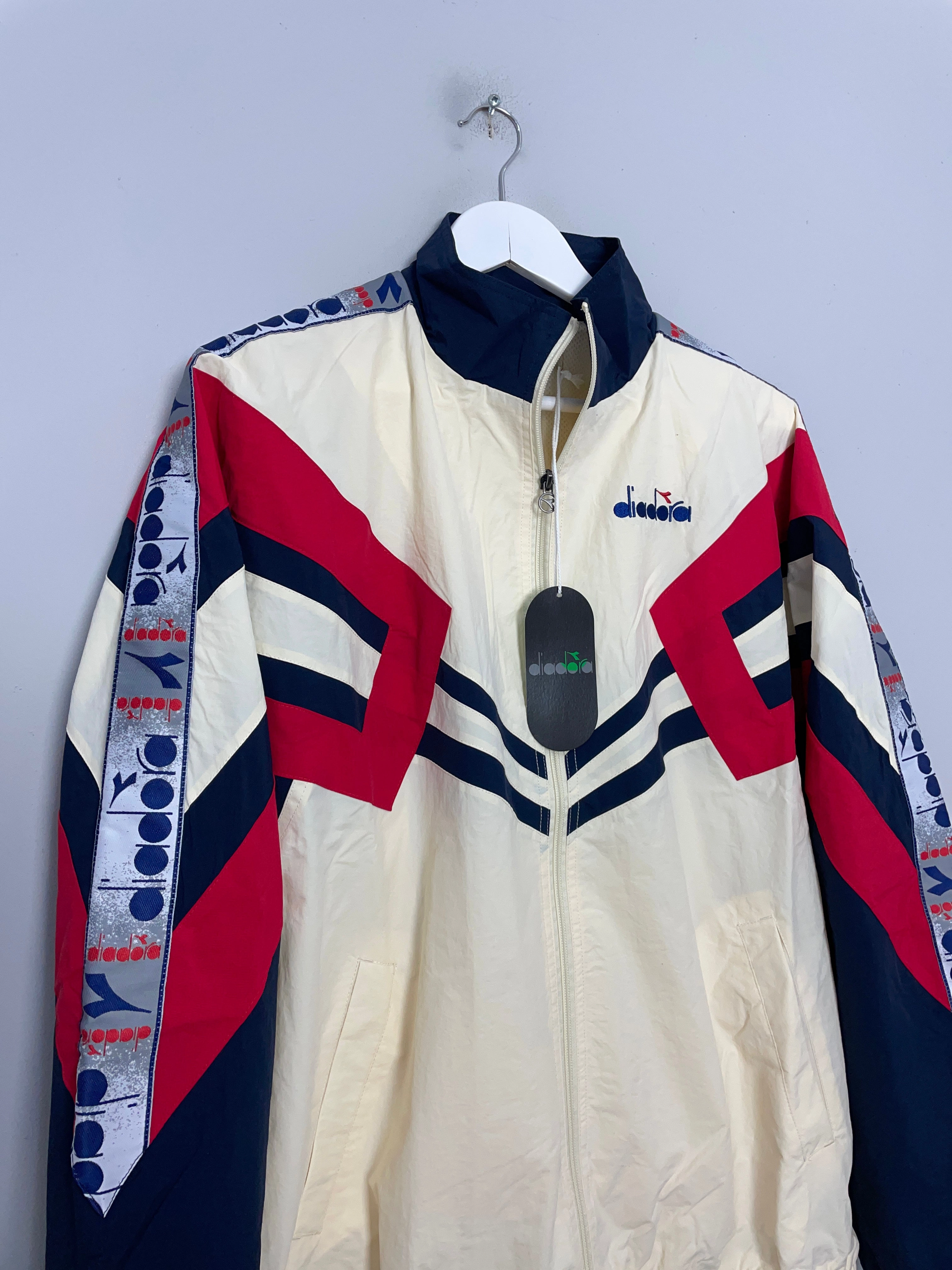 fossil fuels Cruise Wear Diadora *BNWT* MVB Ivory Track Jacket (Multiple Sizes)
