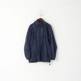 Possibility Heritage Diadora Men L Jacket Navy Lightweight Full Zip Hooded Sportswear Top