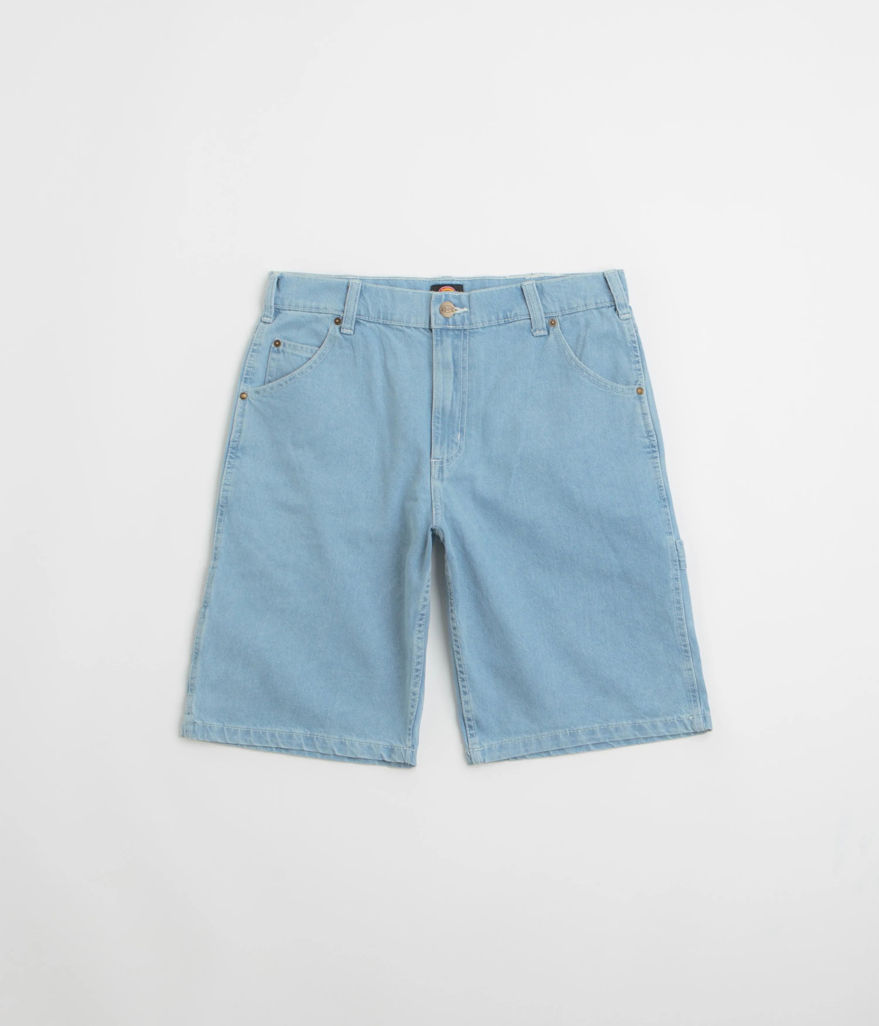 Dickies Garyville Denim Shorts - Vintage Aged Blue Ergonomic Panel Design