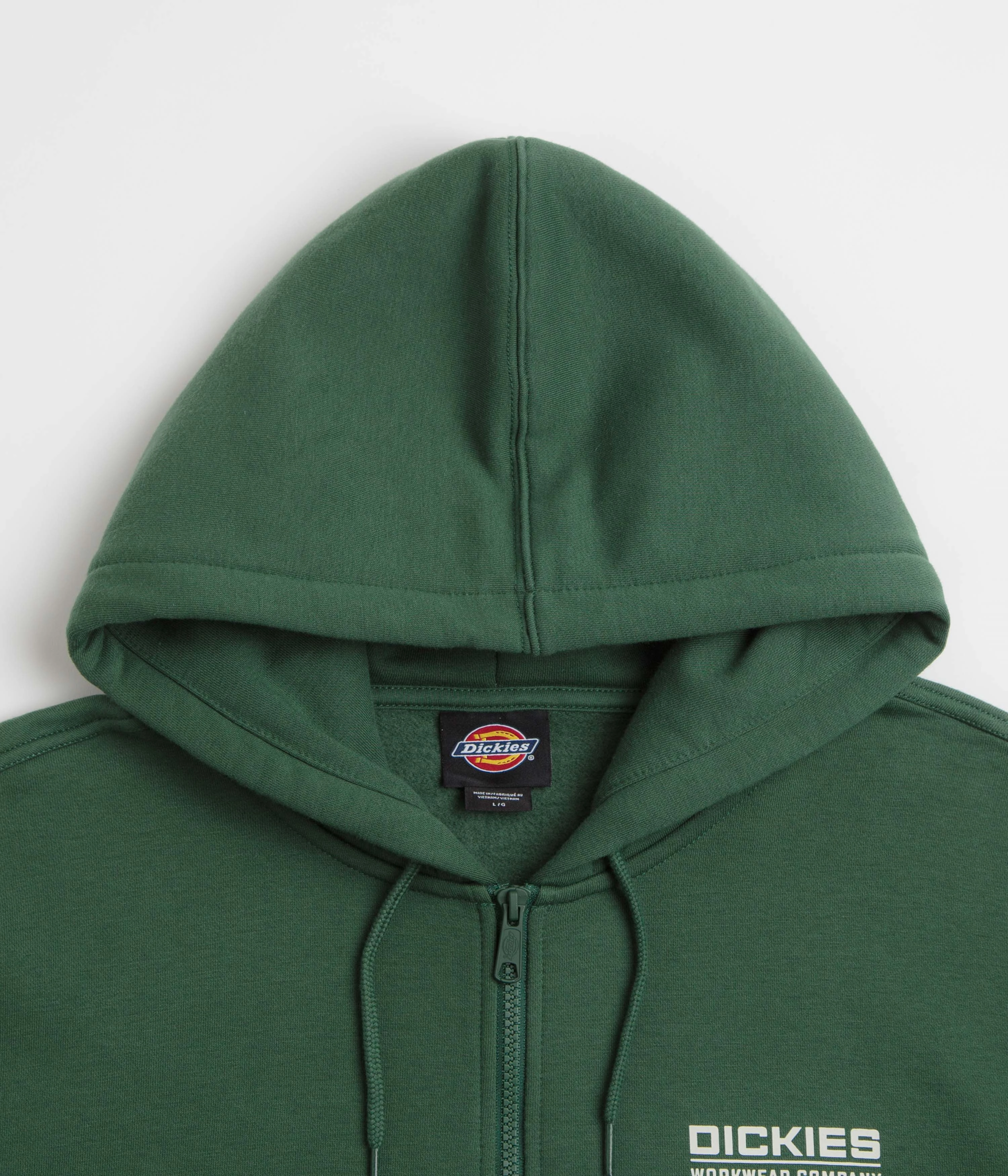 Dickies Bolivar Full Zip Hoodie - Pine Needle Green Long Sleeves Home improvement wear