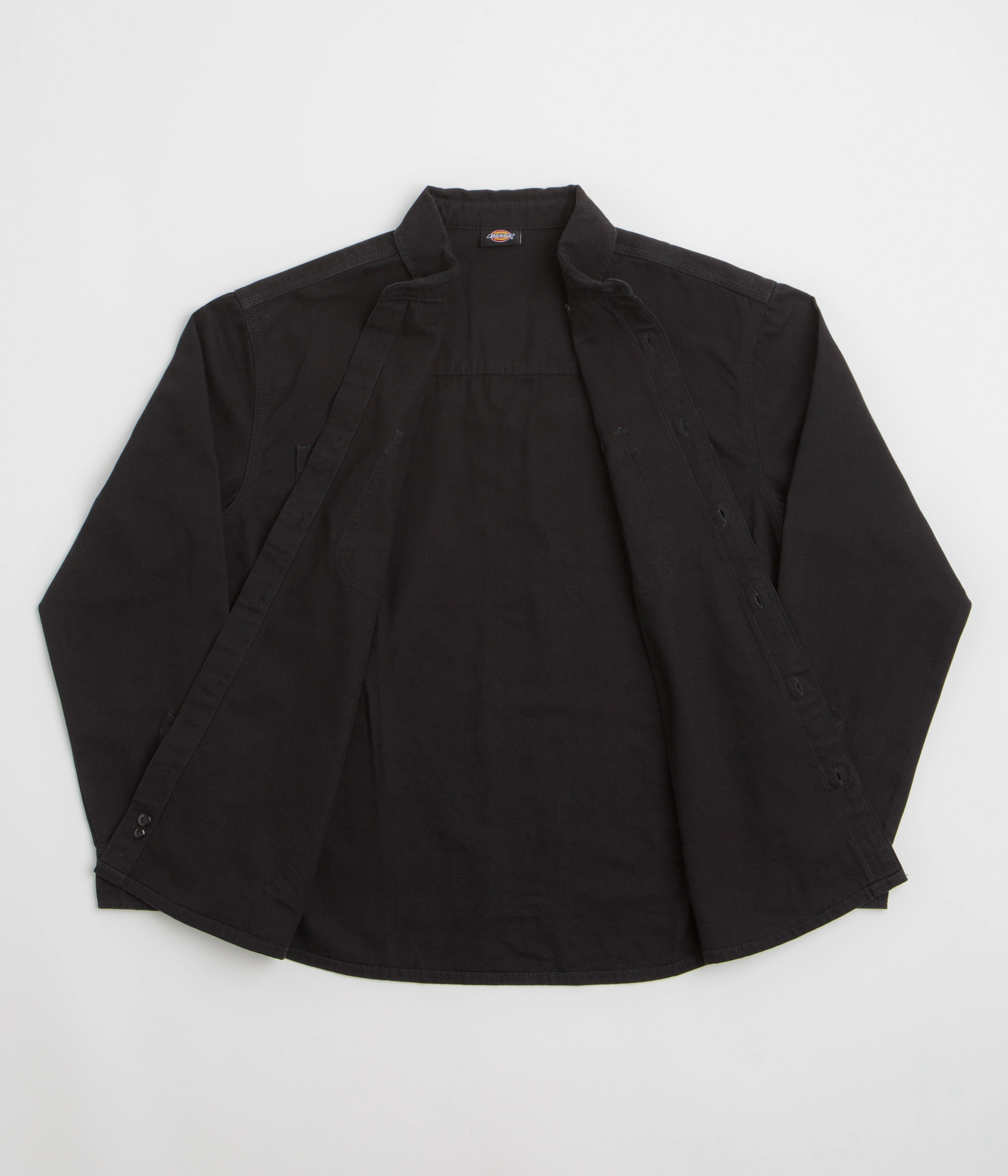 Low Profile Pocket Design Dickies Canvas Shirt - Black