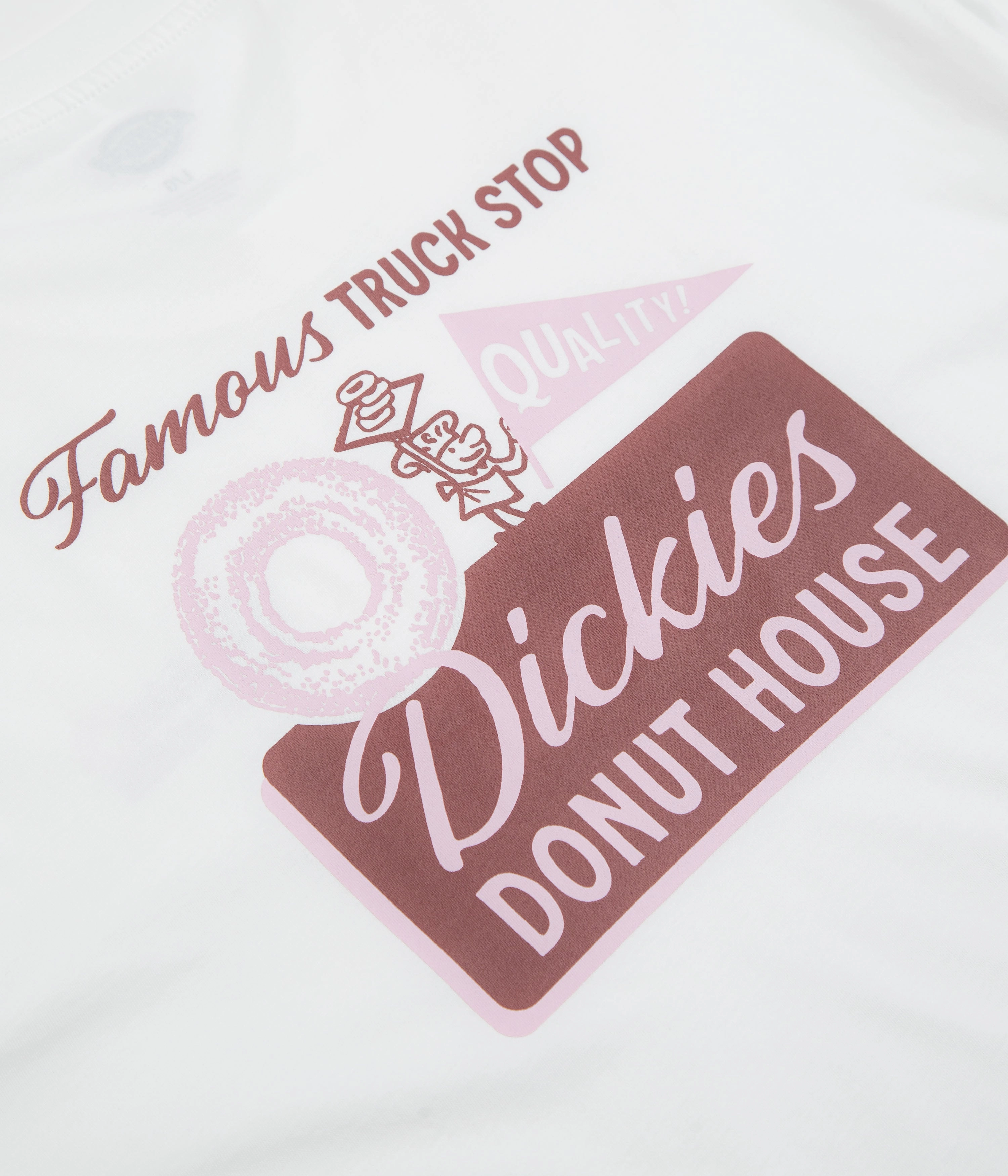Flattering Fit Dickies Donut House T-Shirt - White