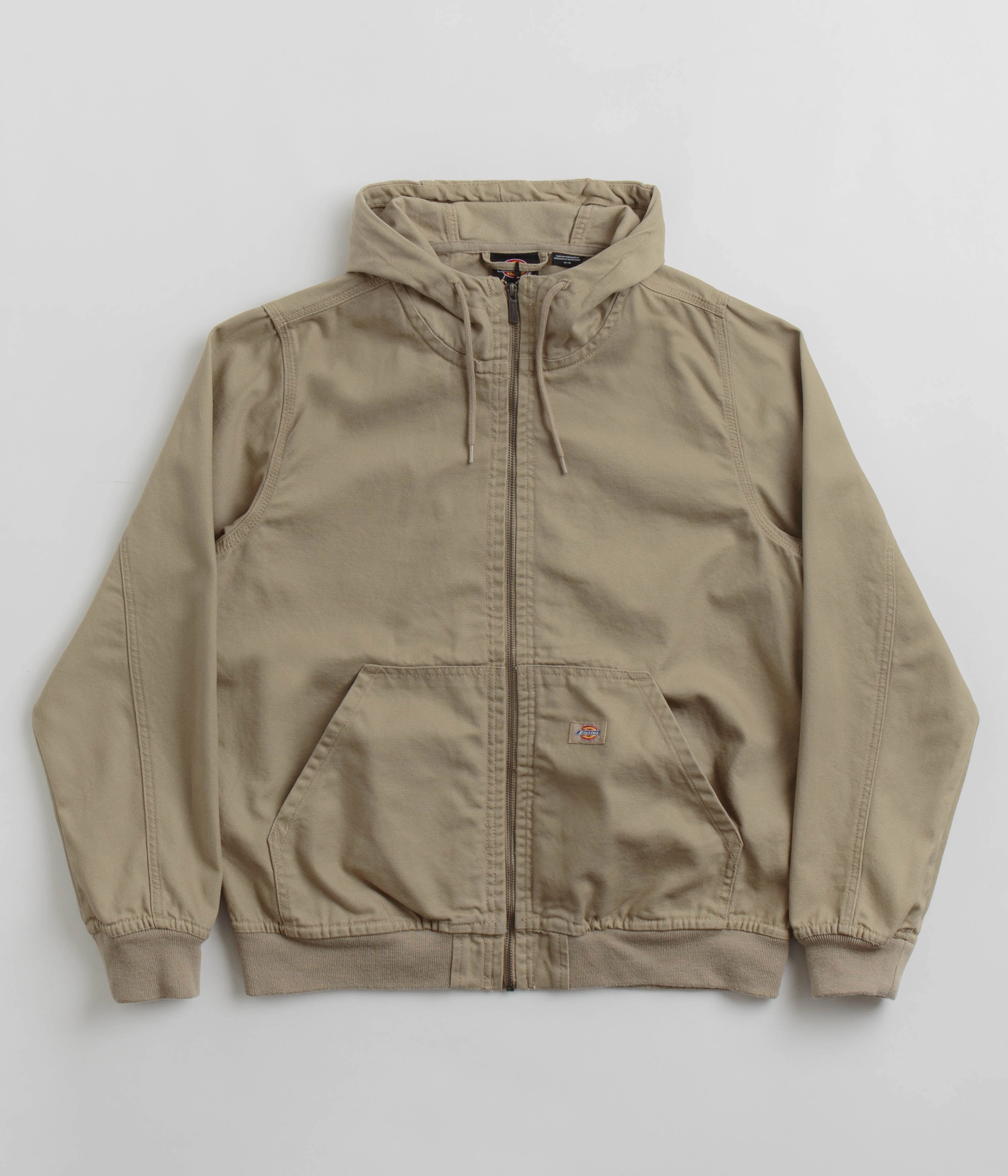 Dickies Duck Canvas Hooded Unlined Jacket - Desert Sand AdjustableCuffs Layer Up