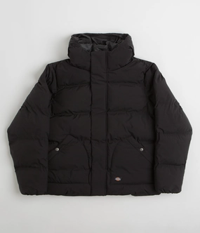 Dickies Eagleville Hooded Puffer Jacket - Black Hot