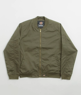 Minimal Form Weather Resistant Coating Dickies Hughson Jacket - Dark Olive / Dark Olive