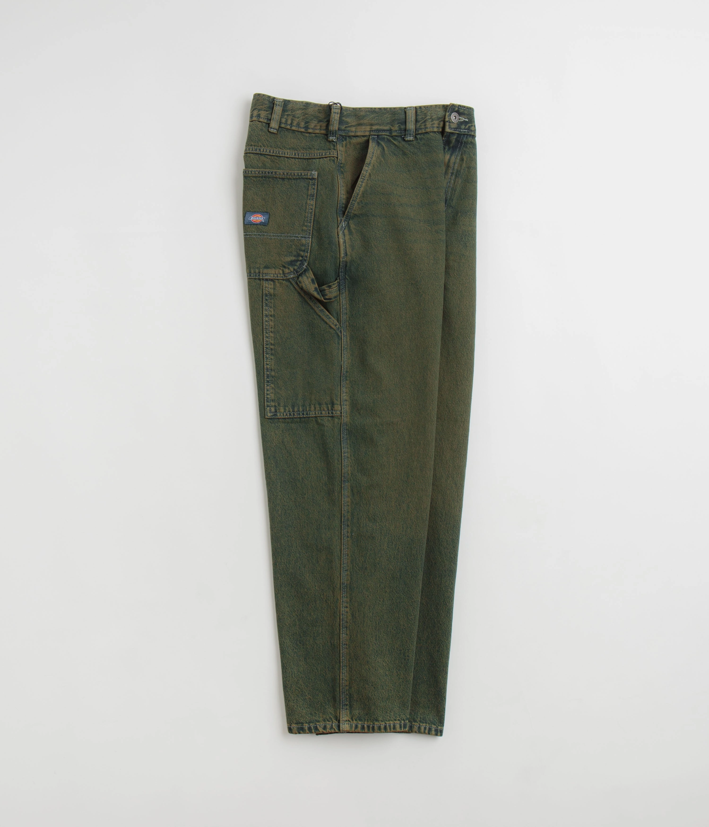 Dickies Loose Painter Jeans - Green Tone Fade Function Fit Low Profile Zipper